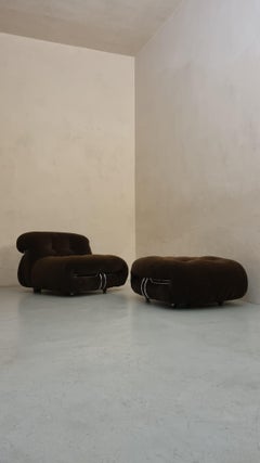 Soriana armchair and pouf designed by  Afra and Tobia Scarpa for Cassina 1969