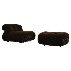 Soriana armchair and pouf designed by  Afra and Tobia Scarpa for Cassina 1969