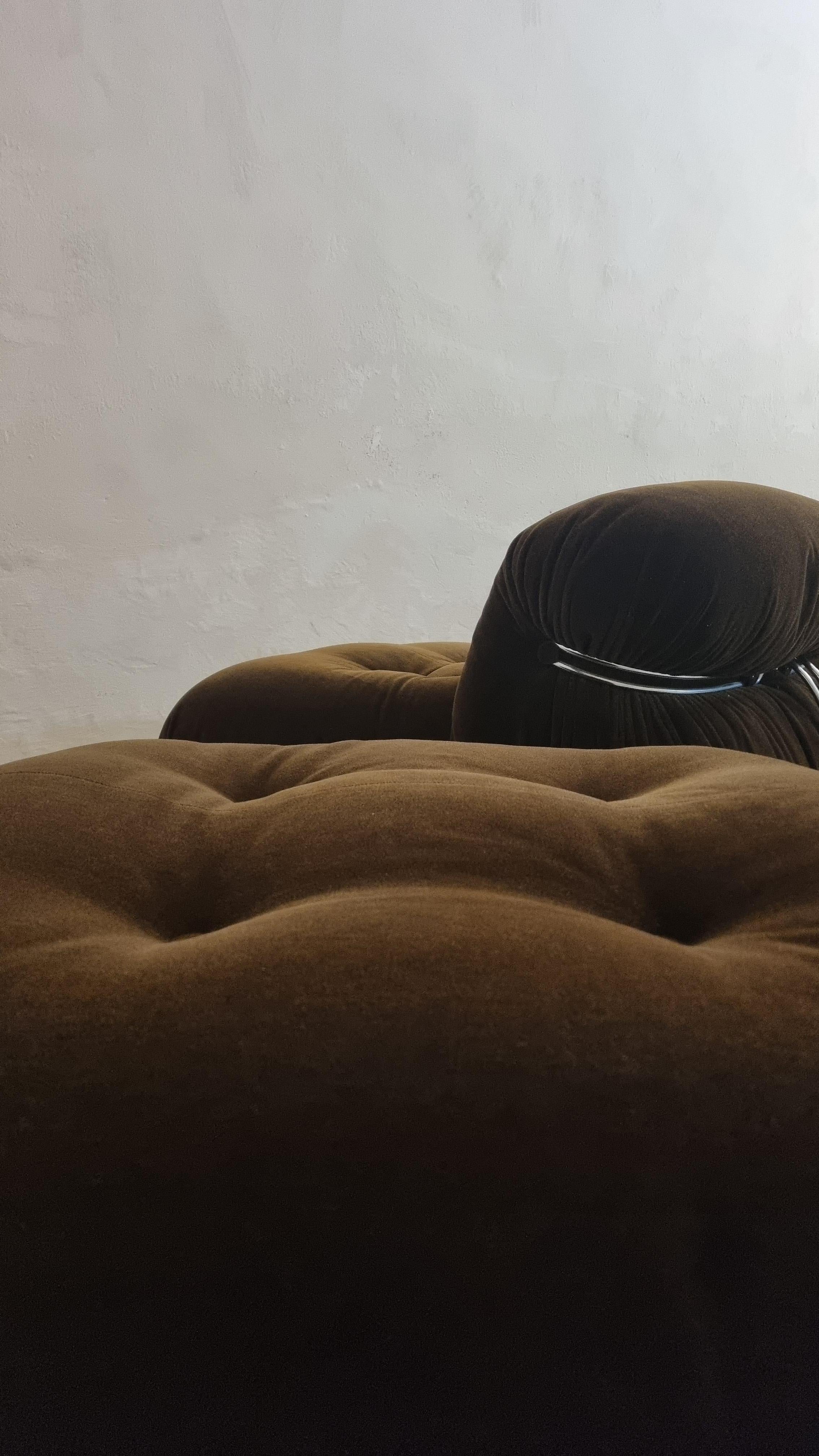 Fauteuils et pouf Soriana conçus par  Afra et Tobia Scarpa pour Cassina 1969 en vente 1