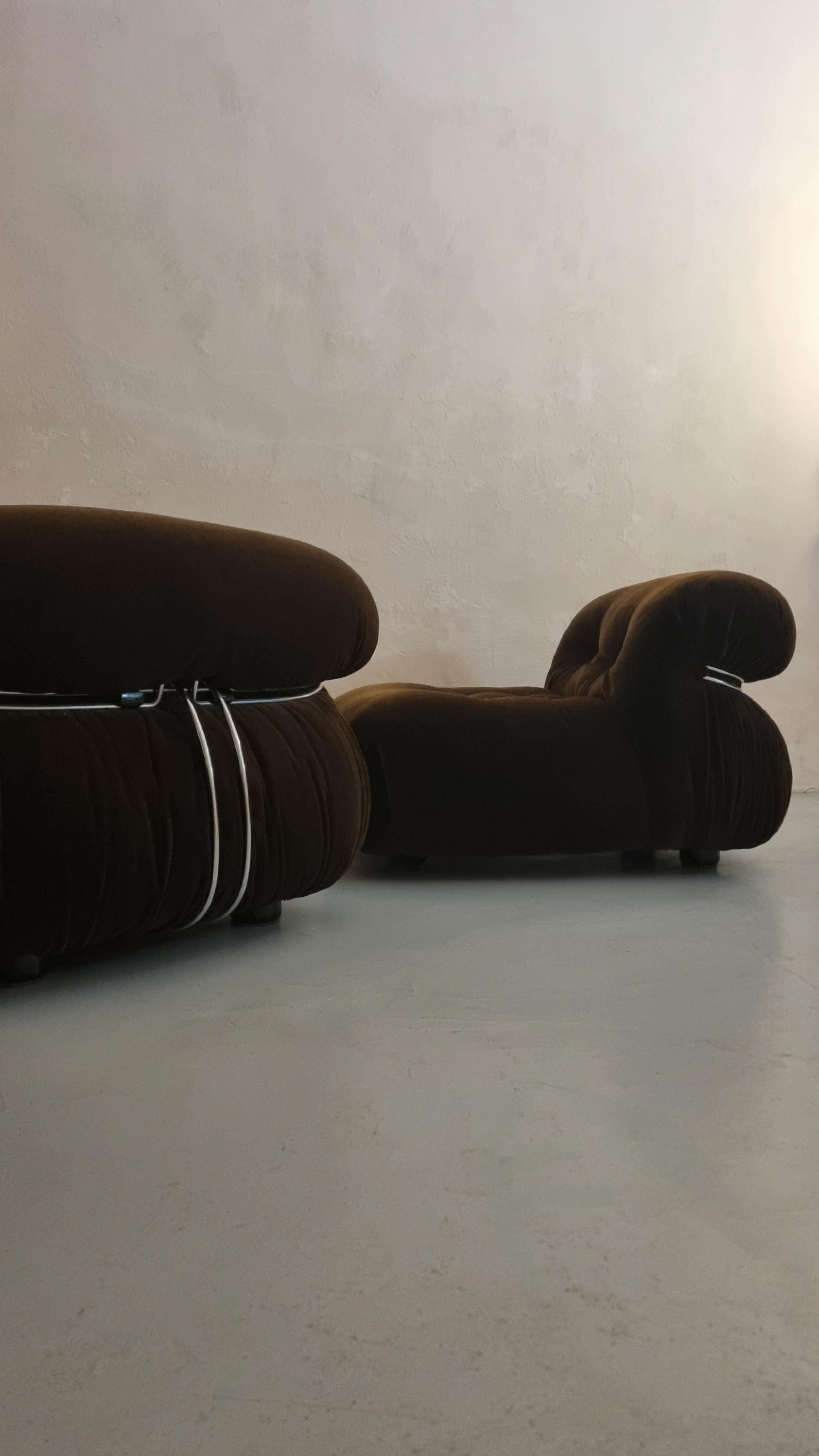 Mid-Century Modern Fauteuils Soriana conçus par  Afra et Tobia Scarpa pour Cassina 1969 en vente