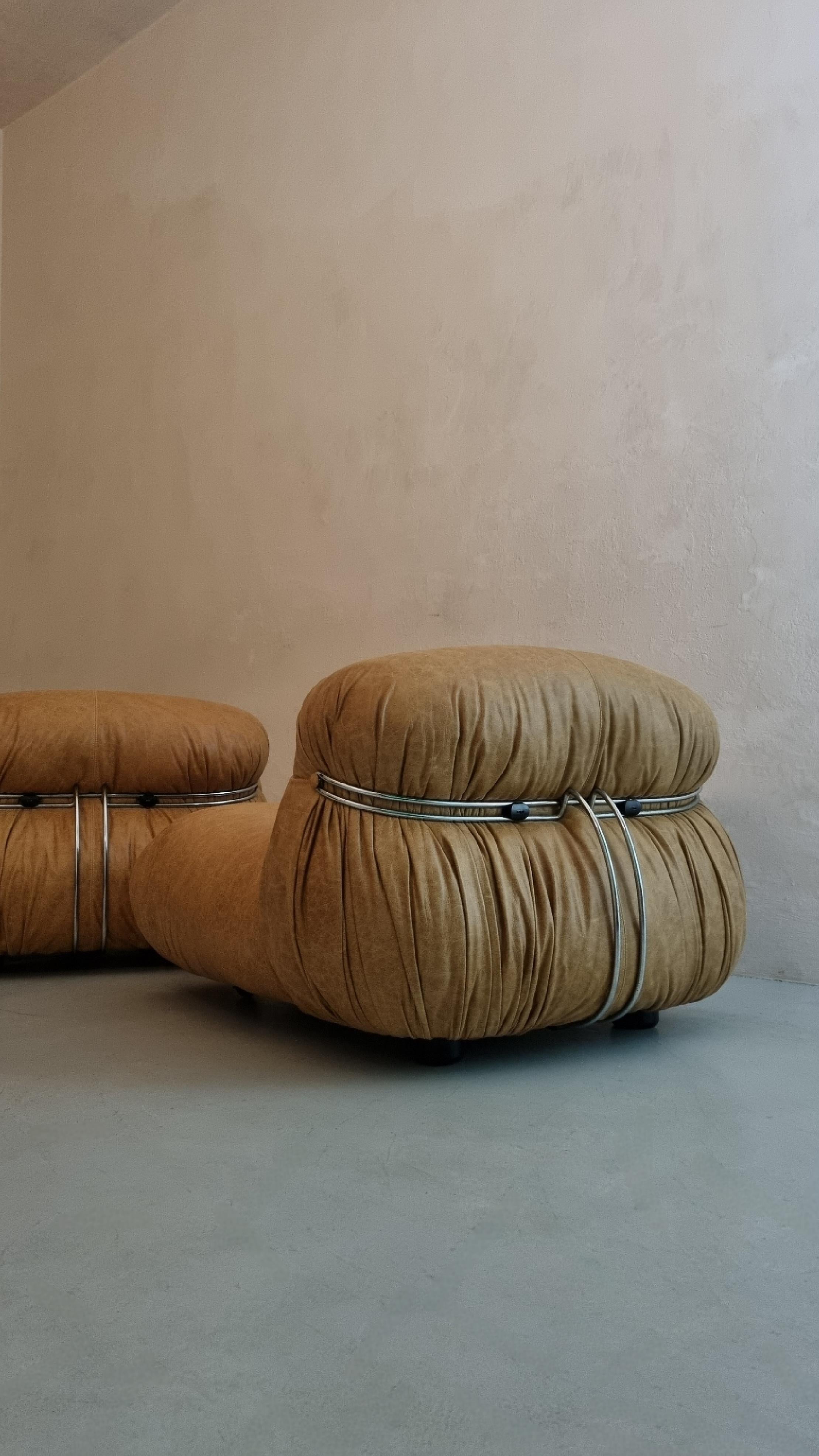 italien Fauteuils Soriana conçus par  Afra et Tobia Scarpa pour Cassina 1969 en vente