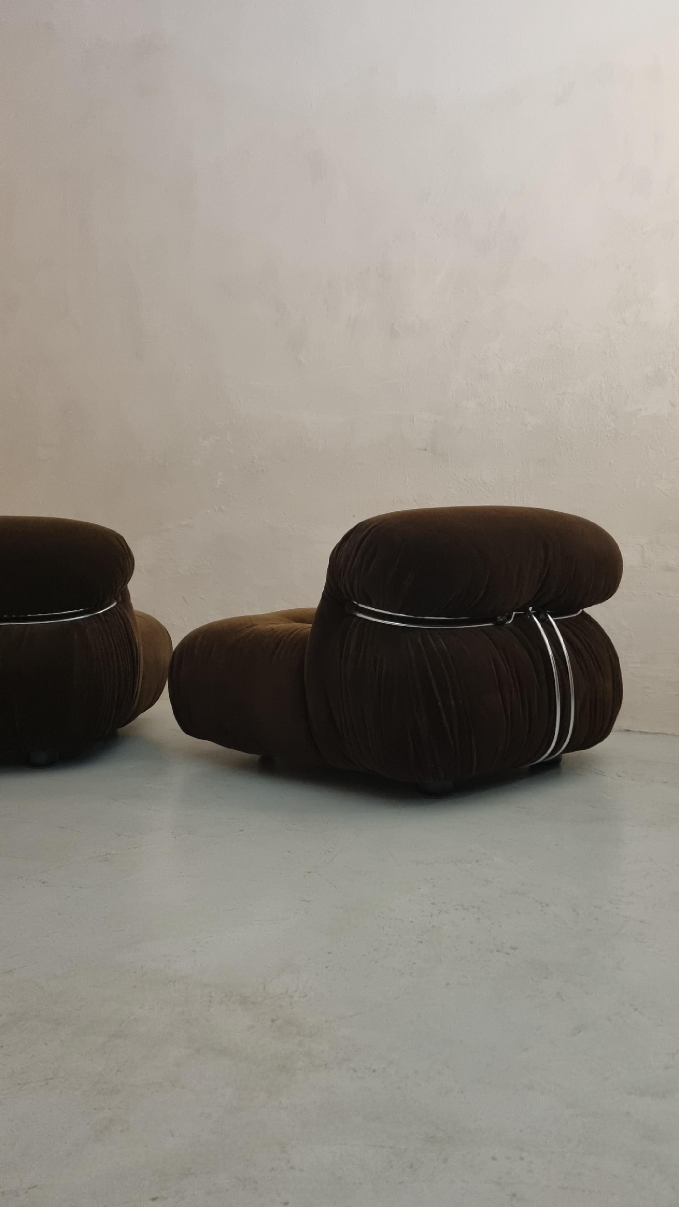italien Fauteuils Soriana conçus par  Afra et Tobia Scarpa pour Cassina 1969 en vente