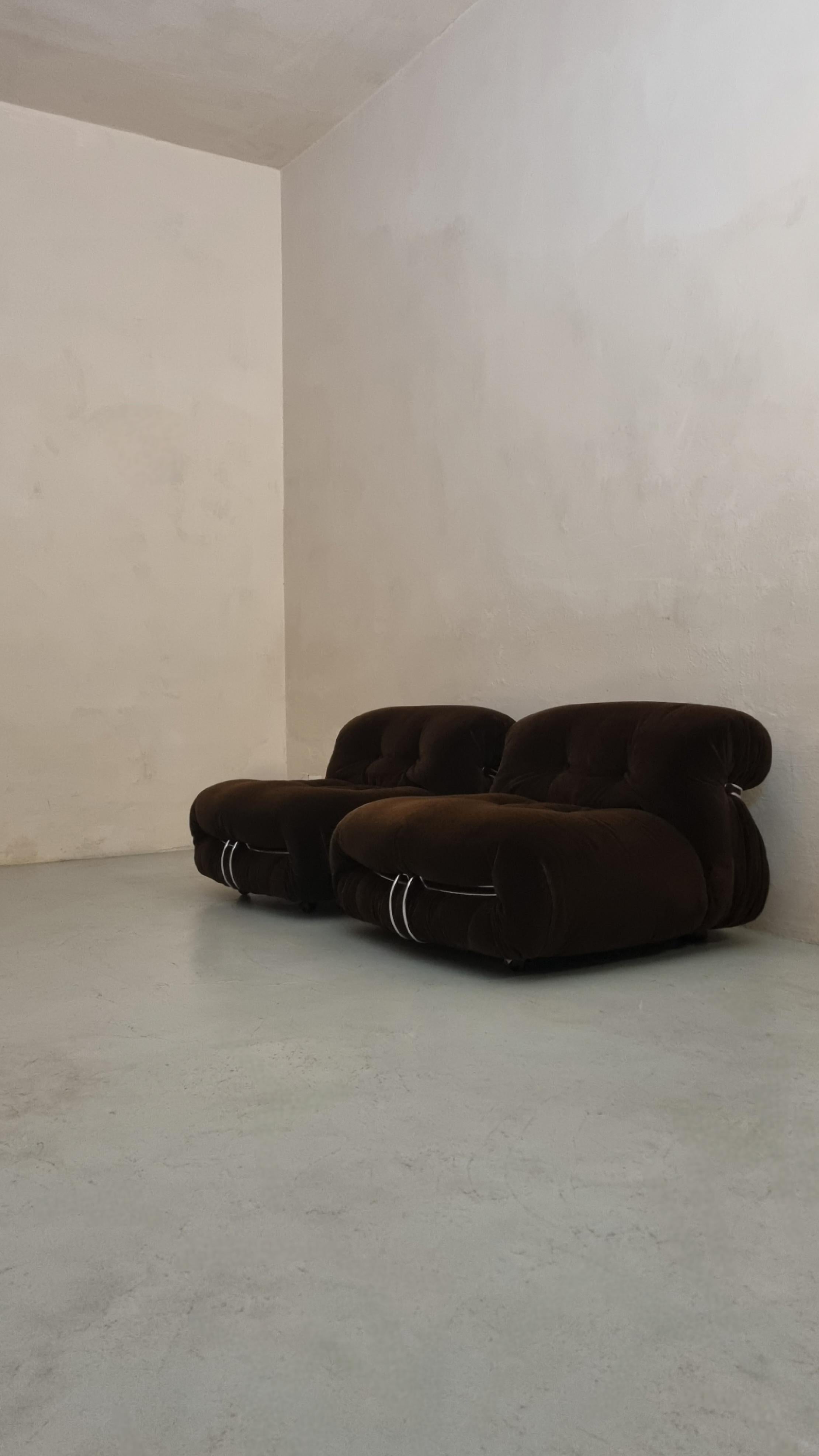 Fauteuils Soriana conçus par  Afra et Tobia Scarpa pour Cassina 1969 Bon état - En vente à Arezzo, Italy