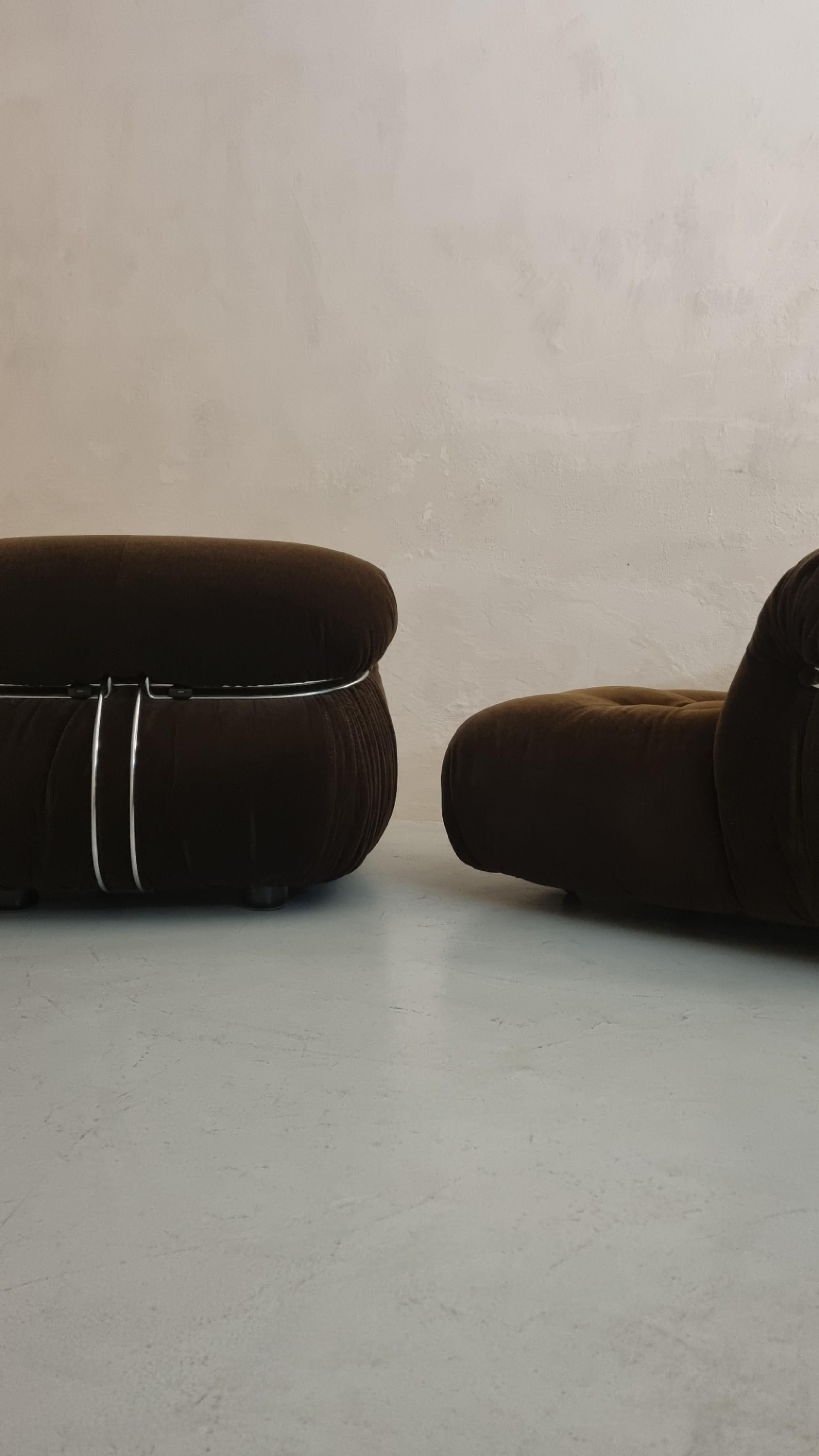 Milieu du XXe siècle Fauteuils Soriana conçus par  Afra et Tobia Scarpa pour Cassina 1969 en vente