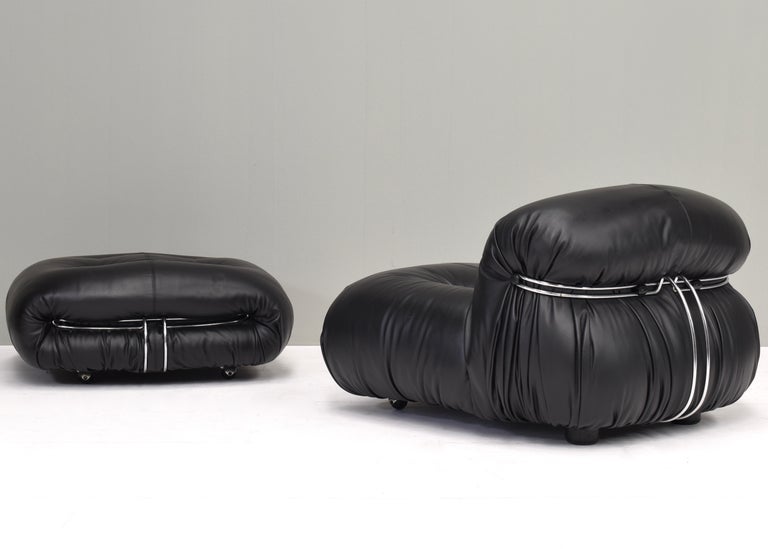 Soriana Chairs and Ottomans by Tobia Scarpa for Cassina, Italy, 1969 For Sale 2
