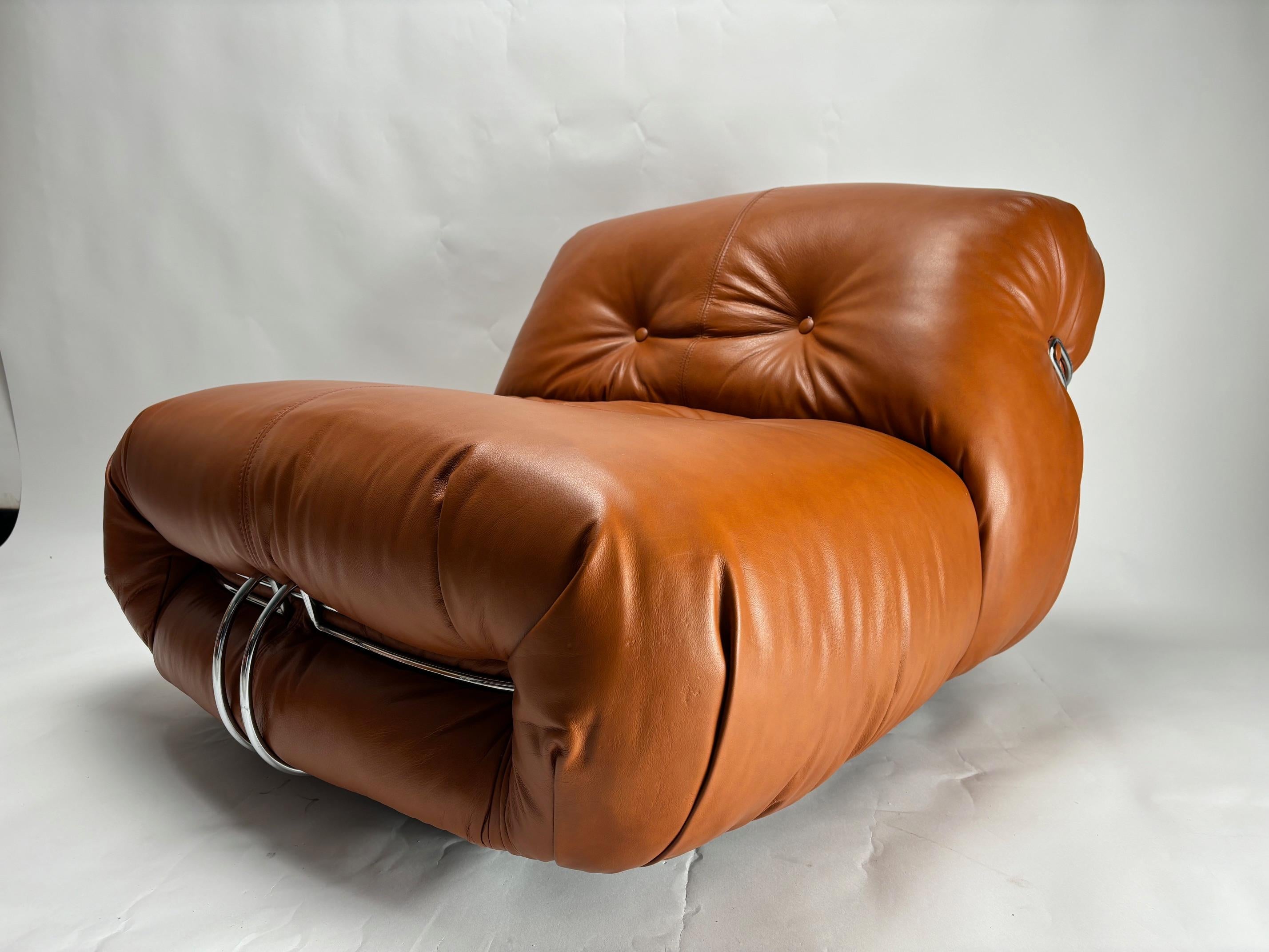 Steel Soriana Chairs  by Afra & Tobia Scarpa, Cassina, Italy, 1970s For Sale