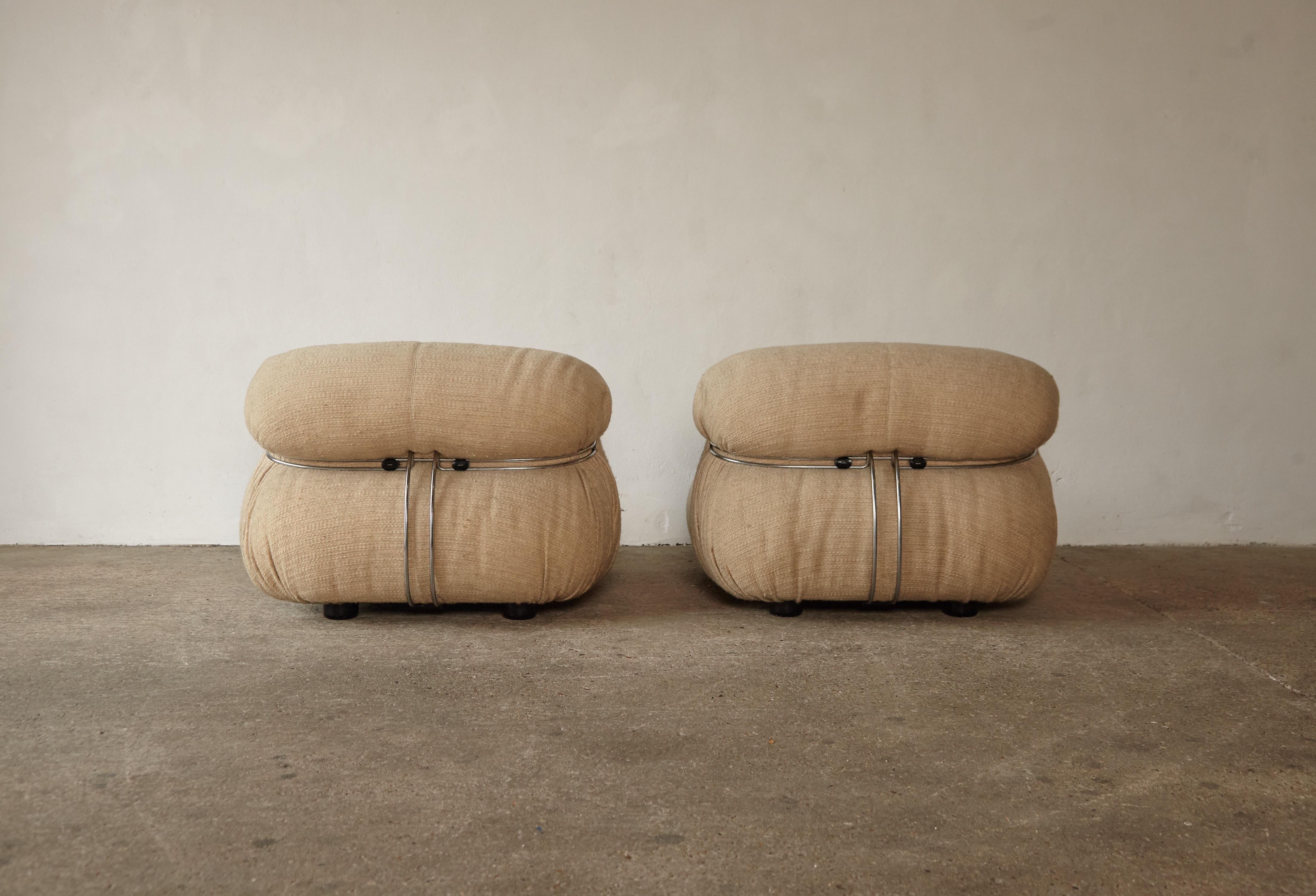 Soriana Chairs by Afra & Tobia Scarpa for Cassina, Original Fabric, Italy, 1970s For Sale 3