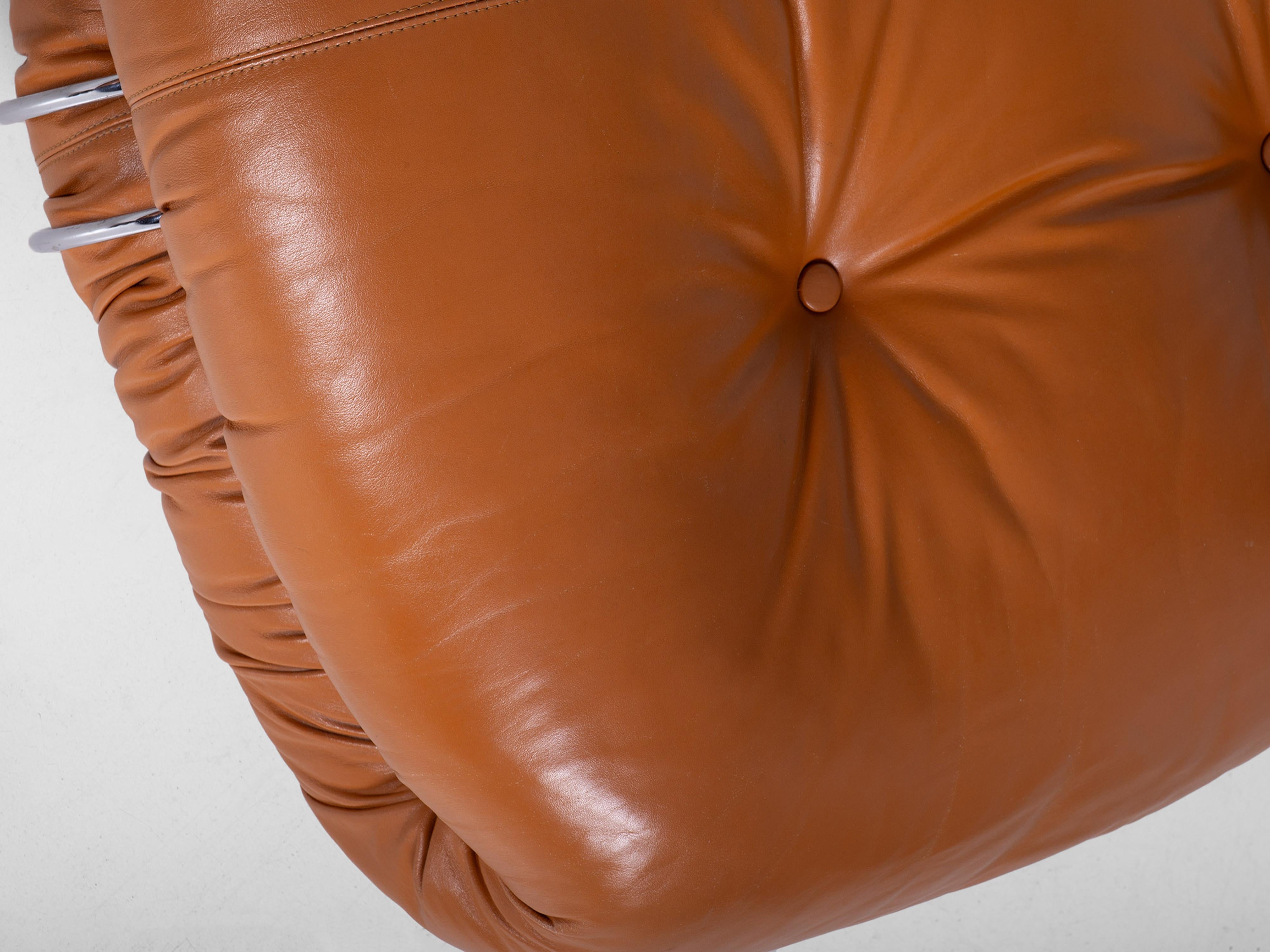 Chaise longue et pouf Soriana d'Afra et Tobia Scarpa avec cuir d'origine en vente 4