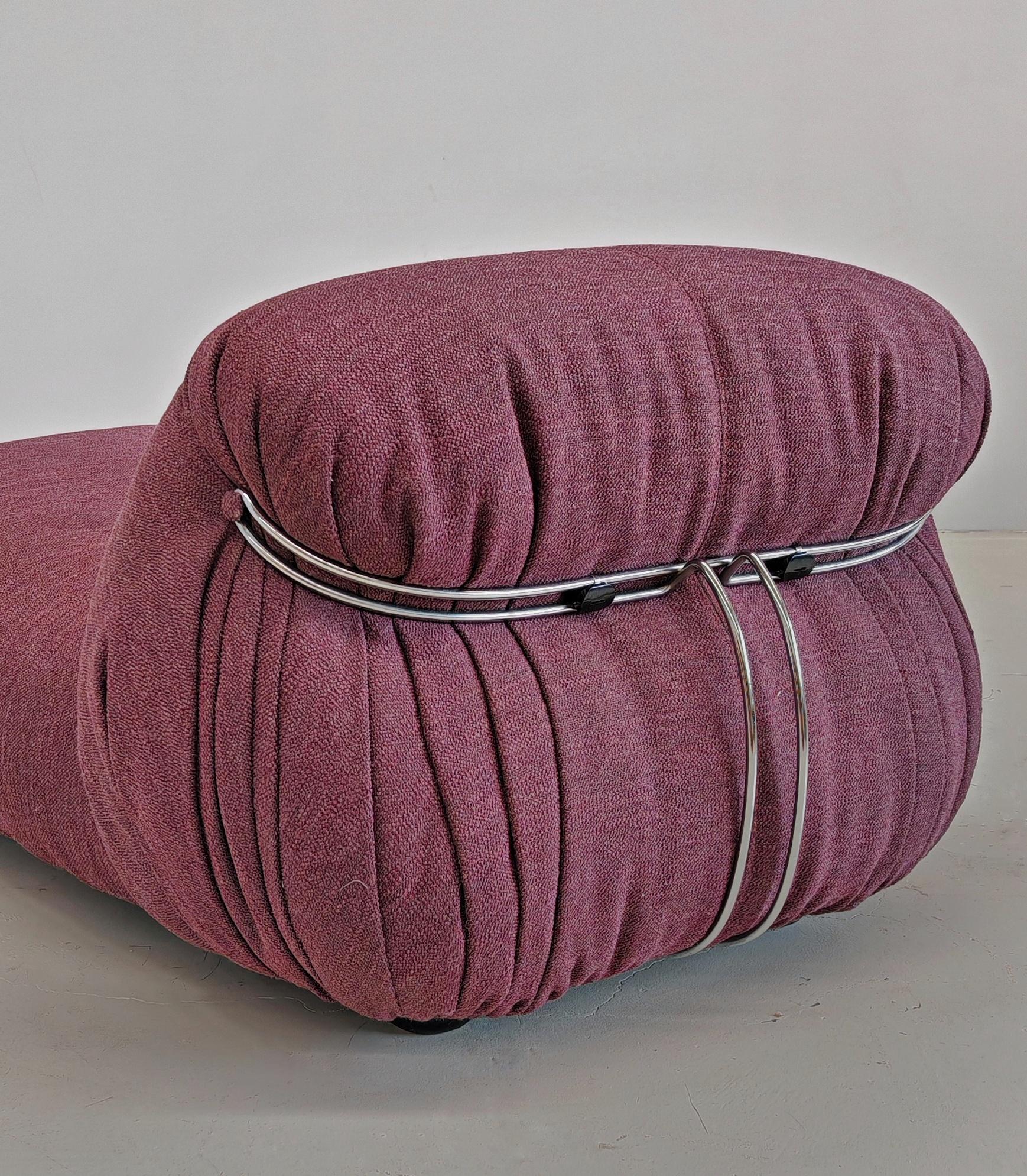 Italian Soriana chaise longue by Afra and Tobia scarpa for Cassina 1970s For Sale