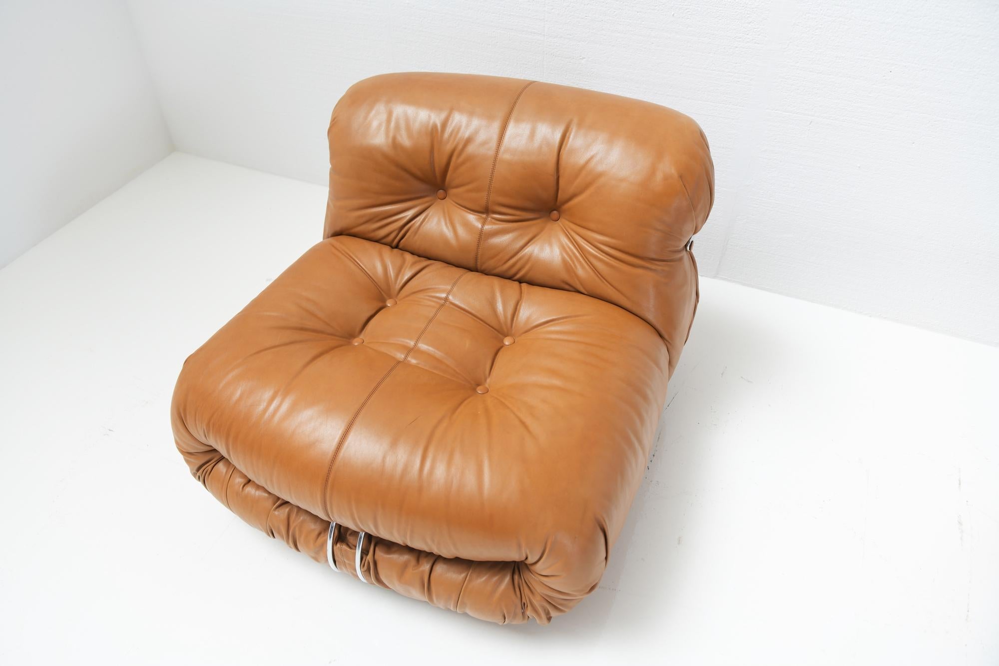Soriana Fauteuil + Poof 'Leather' by Tobia & Afra Scarpa for Cassina 4