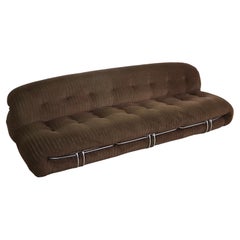 Soriana Four Seater Sofa in Brown Corduroy by Afra and Tobia Scarpa for Cassina