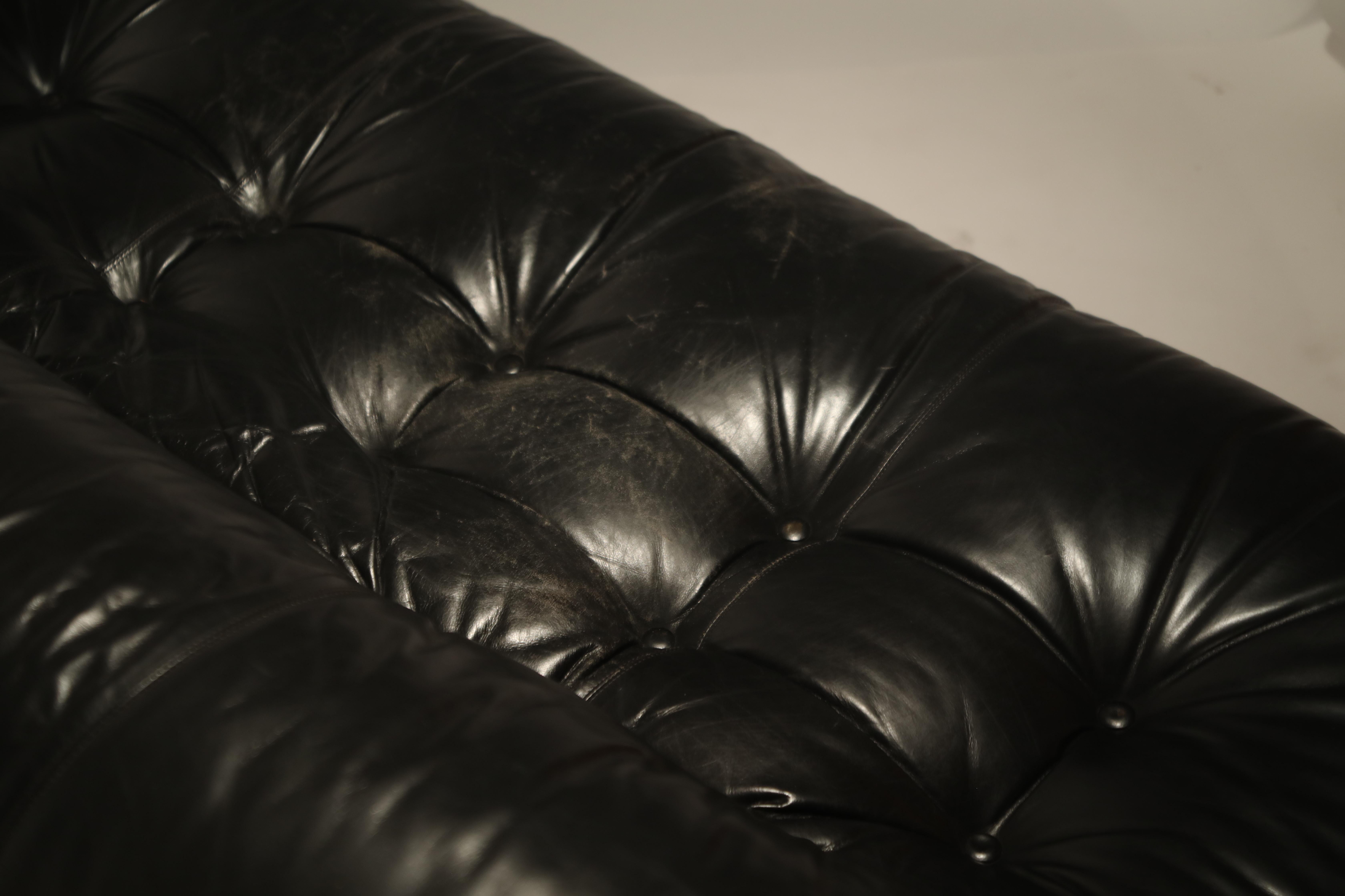 Soriana Leather Settee Sofa by Afra and Tobia Scarpa for Cassina, circa 1960s 10