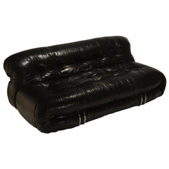 Canapé en cuir Soriana d'Afra et Tobia Scarpa pour Cassina:: vers les années 1960