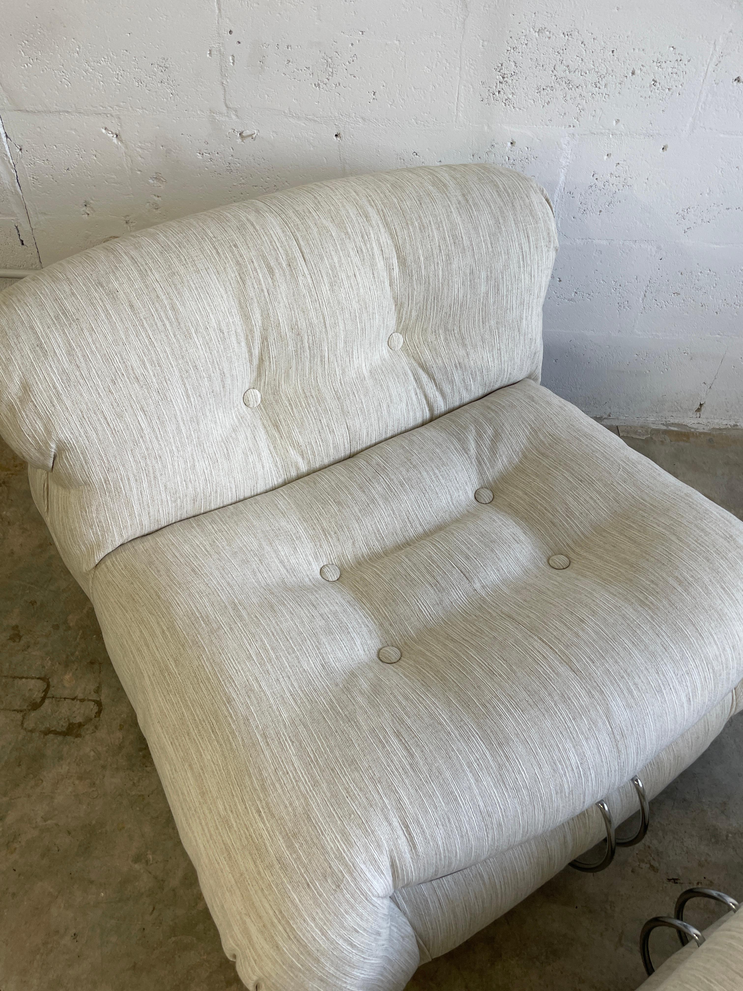 Silla y otomana Soriana de Afra & Tobia Scarpa Moderno de mediados de siglo en venta