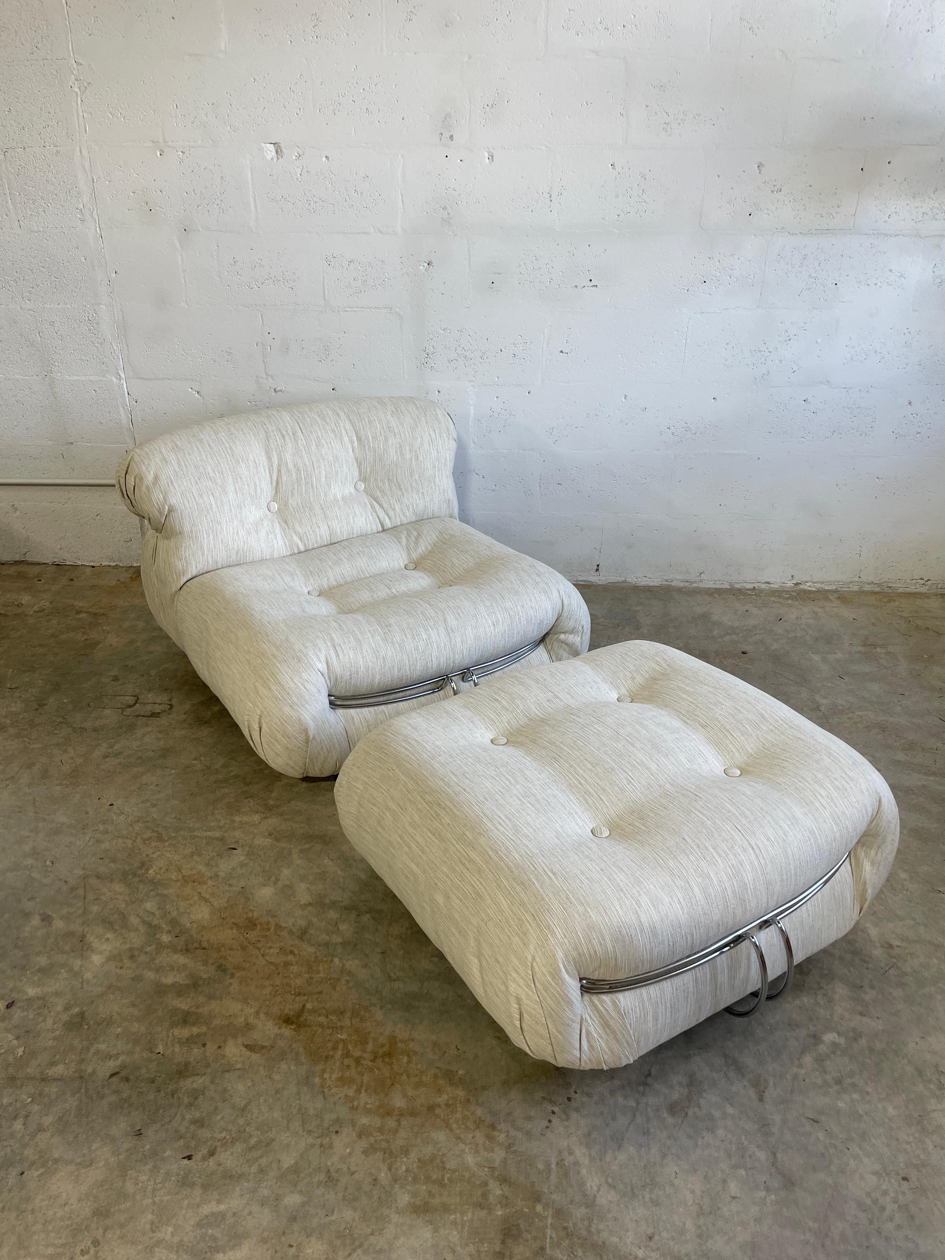 Silla y otomana Soriana de Afra & Tobia Scarpa en Bueno estado para la venta en Fort Lauderdale, FL