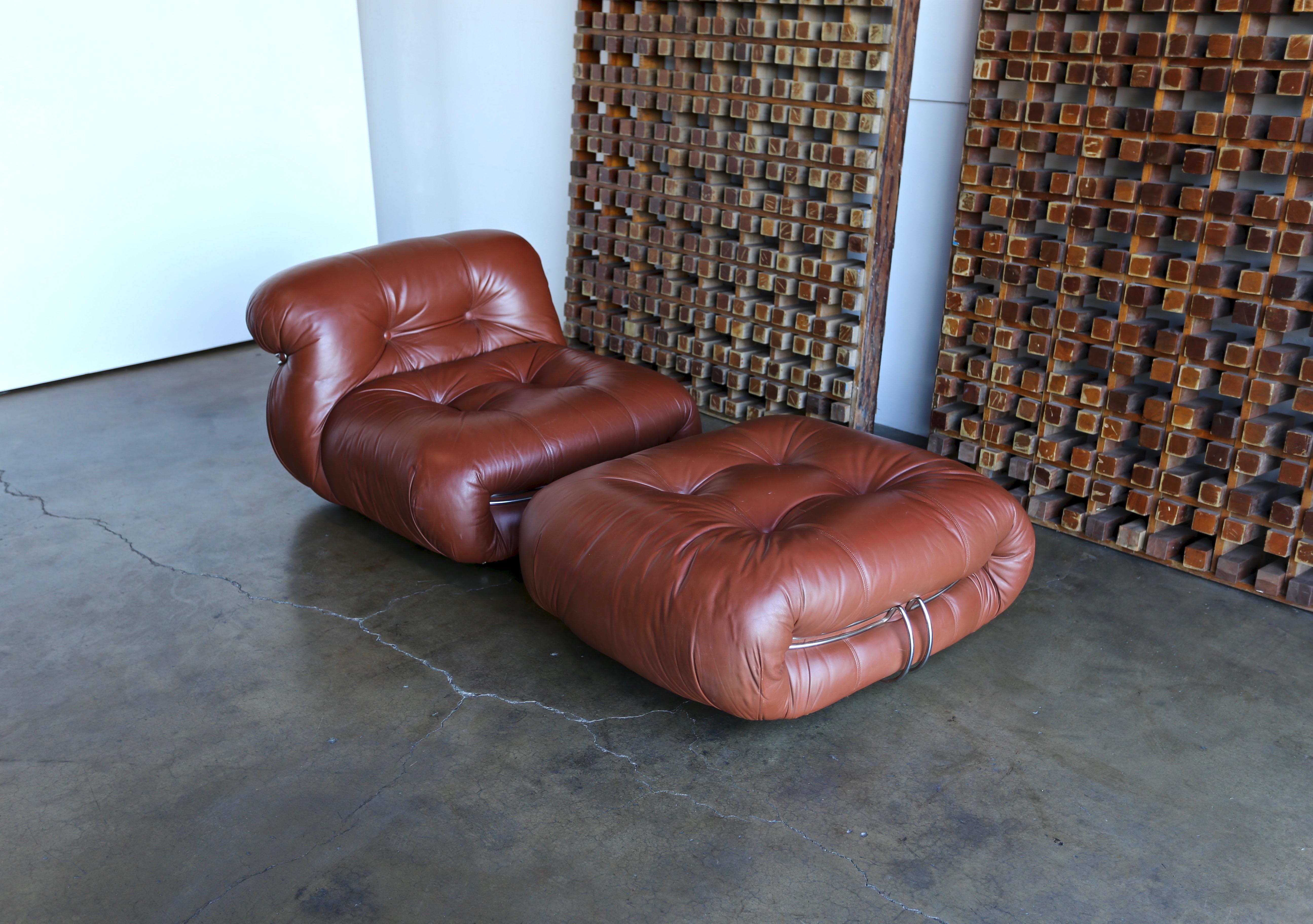 Soriana lounge chair and ottoman by Afra & Tobia Scarpa for Cassina, circa 1975. Original leather.






 