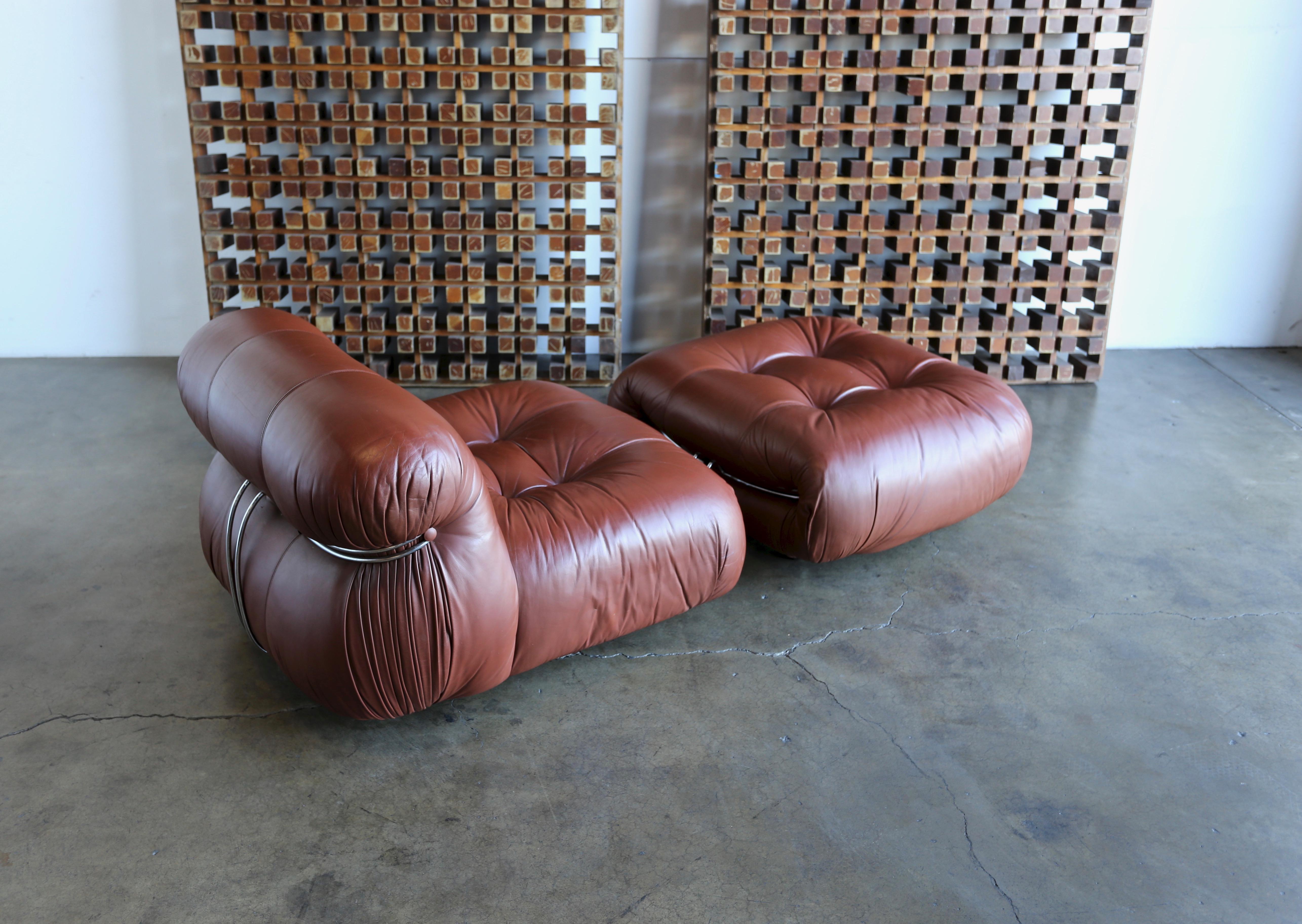 Italian Soriana Lounge Chair and Ottoman by Afra & Tobia Scarpa for Cassina