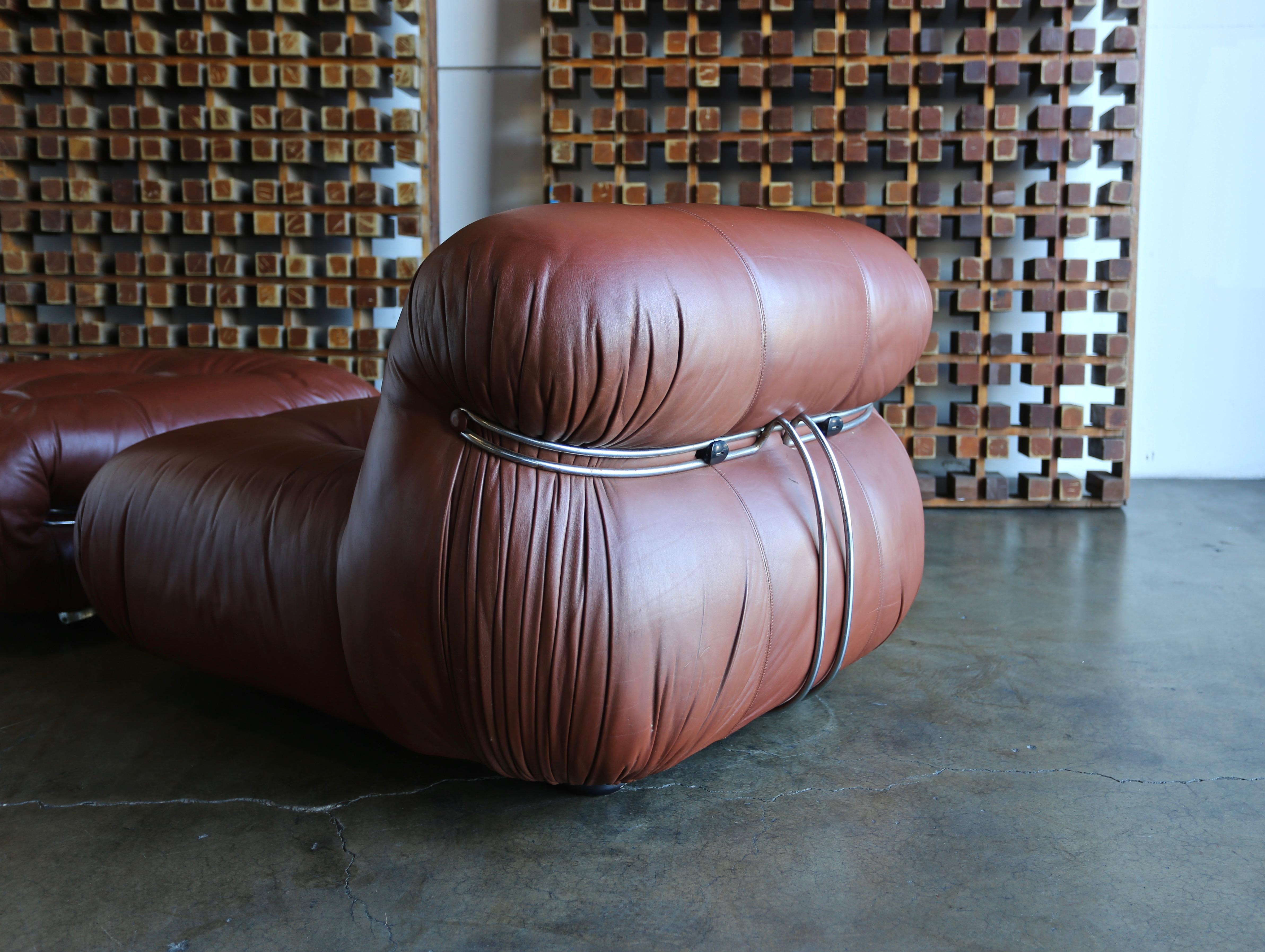 Soriana Lounge Chair and Ottoman by Afra & Tobia Scarpa for Cassina In Good Condition In Costa Mesa, CA