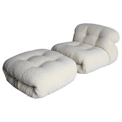 Soriana Lounge Chair and Ottoman by Afra & Tobia Scarpa for Cassina
