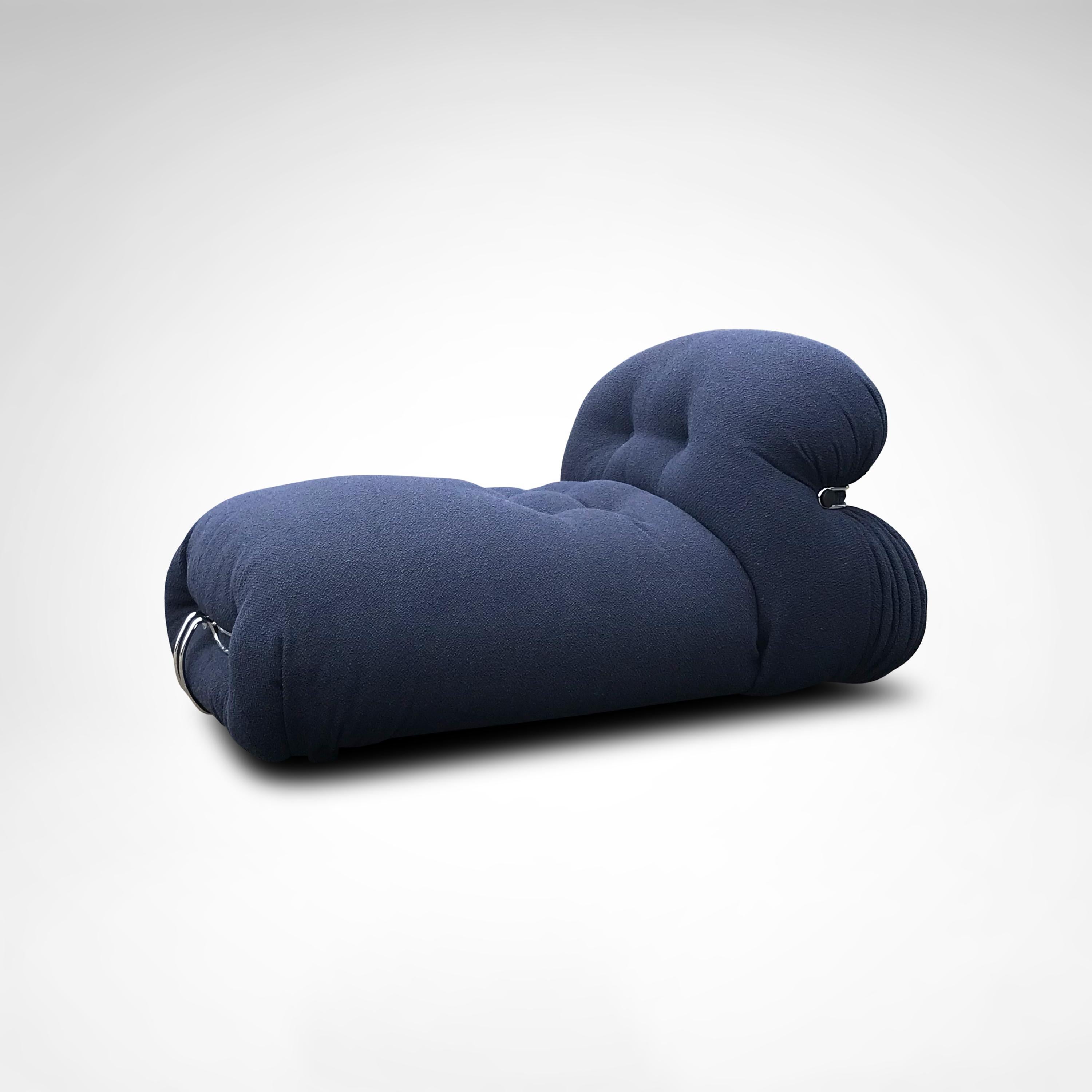 The Soriana Sofa was first designed by Afra and Tobia Scarpa in 1969.

In 1970 the Soriana was awarded a Compasso d’Oro prize solidifying its standing as a style icon. Defined by its voluminous curves, Soriana is wrapped, generously with a fixed