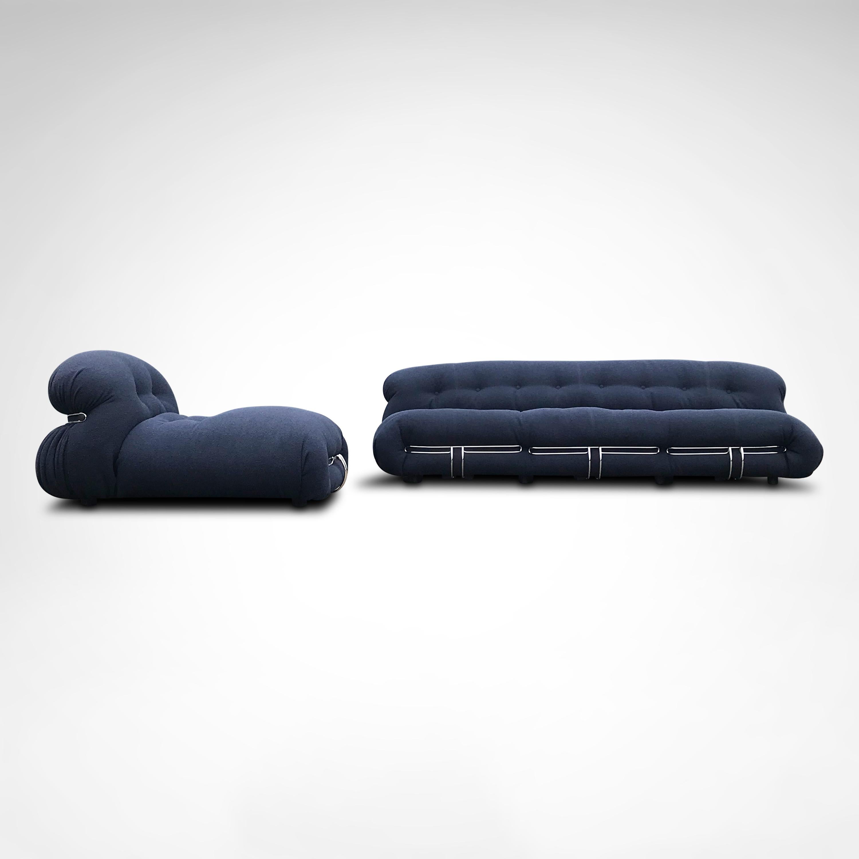 Bouclé Soriana lounge chair by Tobia & Afra Scarpa for Cassina For Sale