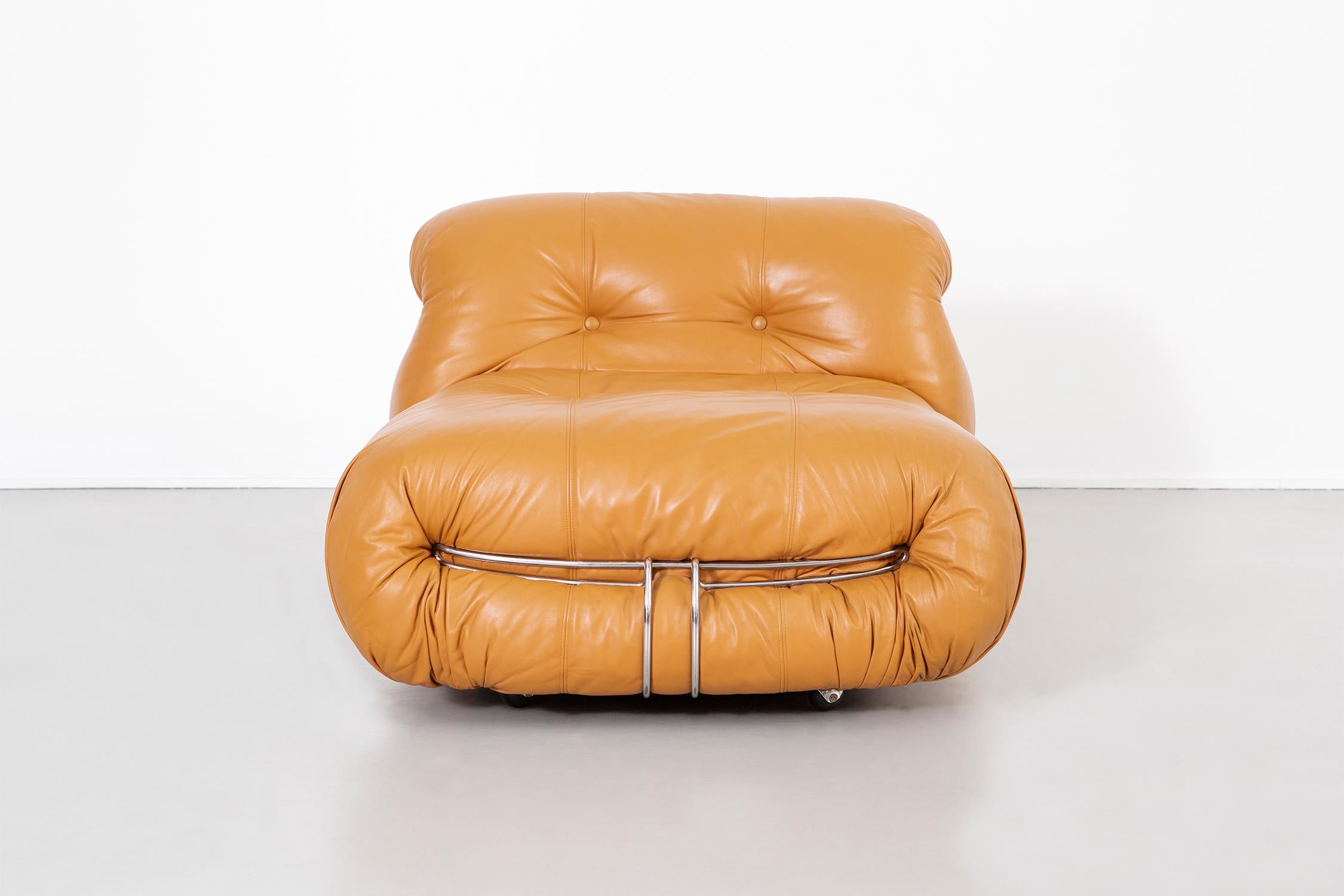 Soriana lounge chair

designed by Tobia Scarpa for Cassina

Italy, circa 1970s.

This chair retains its original leather in beautiful condition. 

Measures: 24 ¾” H x 33 ½” W x 47 ½” D x seat 15” H.