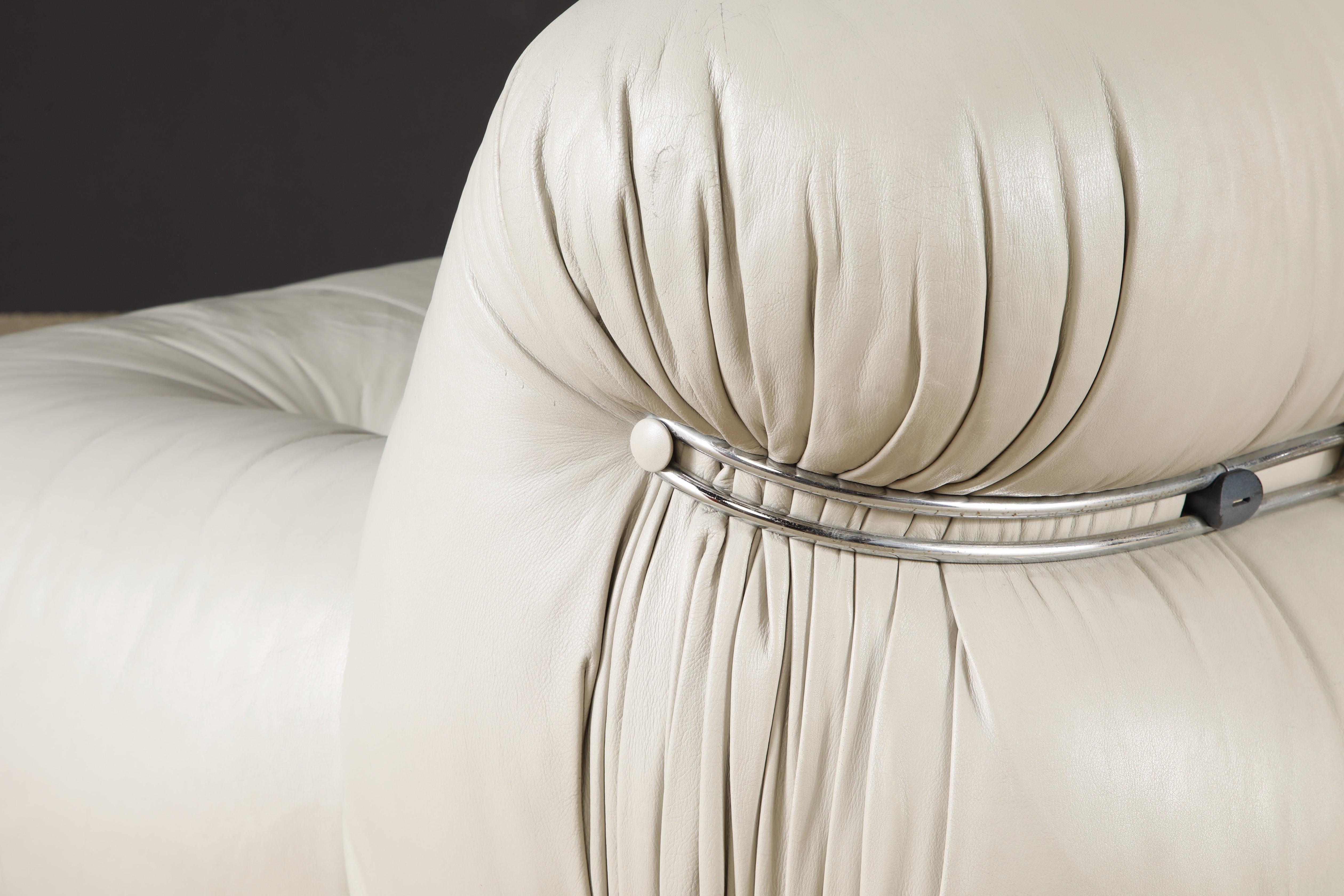 Soriana Lounge Chair in Grey Leather by Afra & Tobia Scarpa for Cassina, Signed For Sale 10