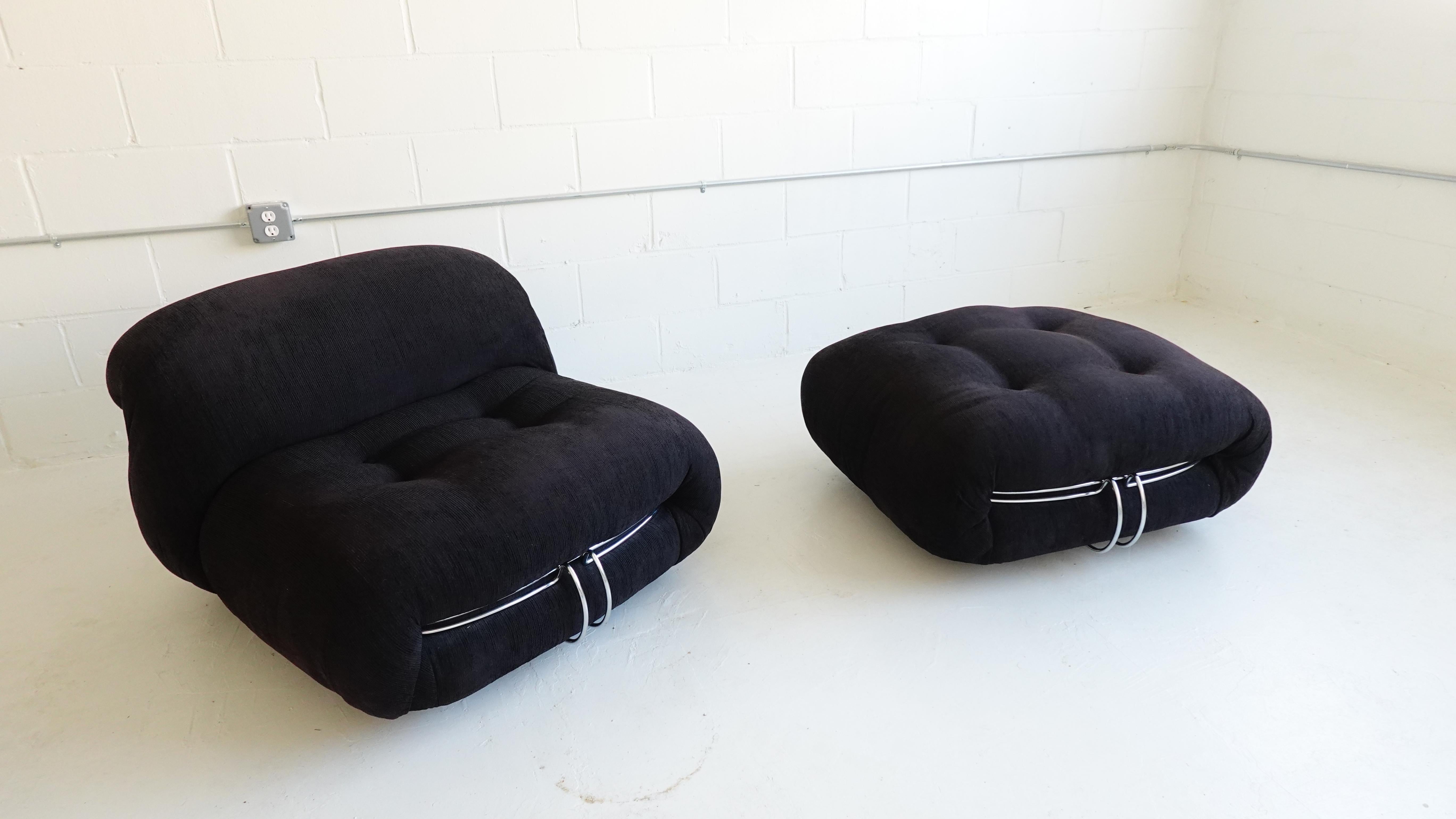 Soriana Lounge Chair & Ottoman by Afra & Tobia Scarpa for Cassina, 1969 For Sale 4
