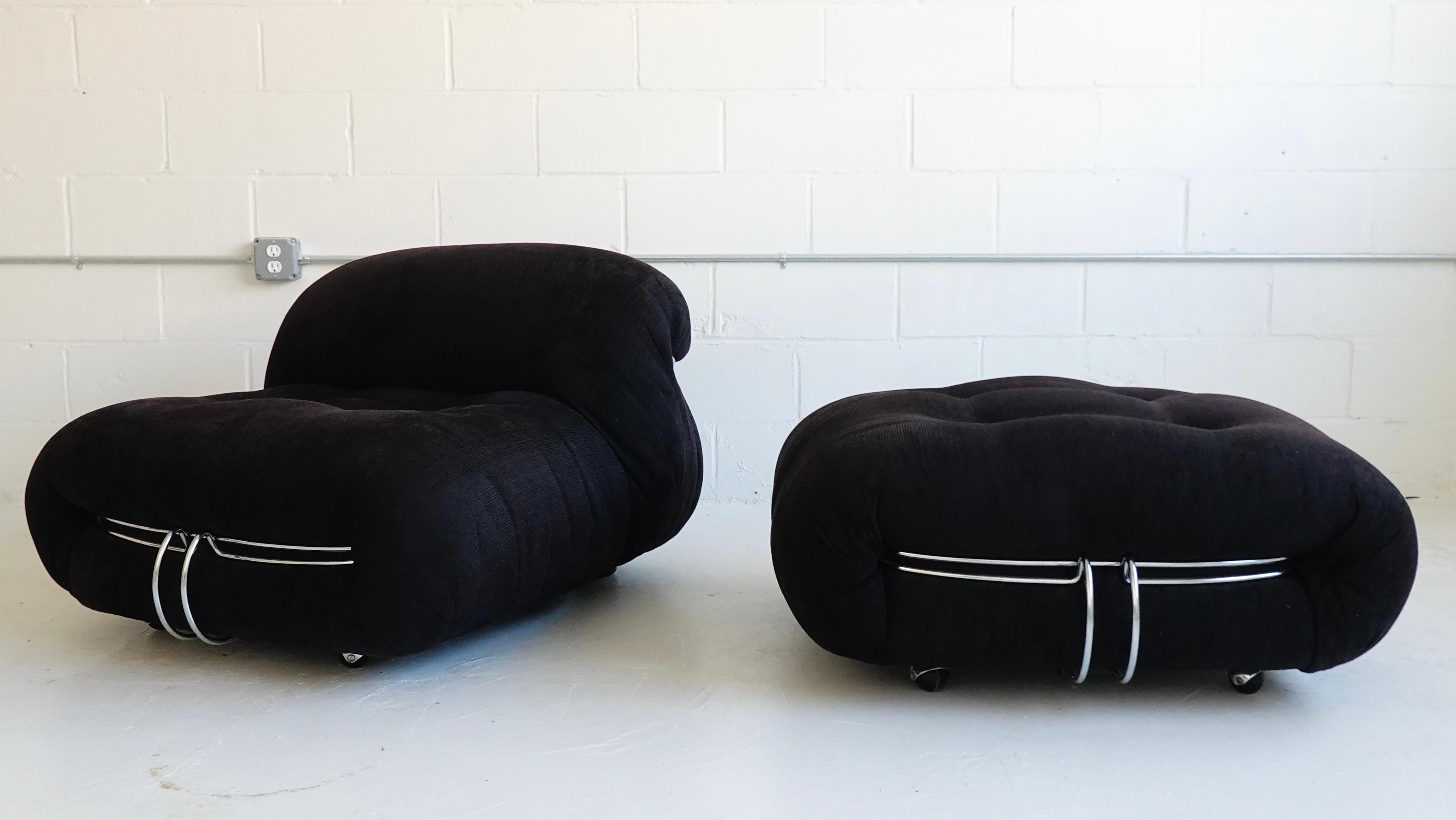 Soriana Lounge Chair & Ottoman by Afra & Tobia Scarpa for Cassina, 1969 For Sale 5