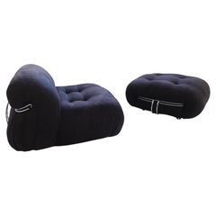 Soriana Lounge Chair & Ottoman by Afra & Tobia Scarpa for Cassina, 1969