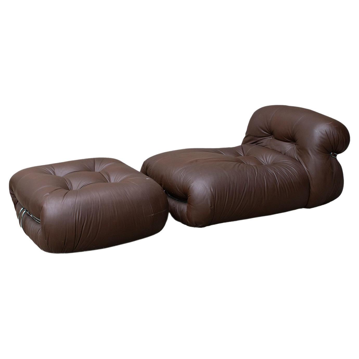 Soriana Lounge Chair & Ottoman by Tobia Scarpa for Cassina For Sale
