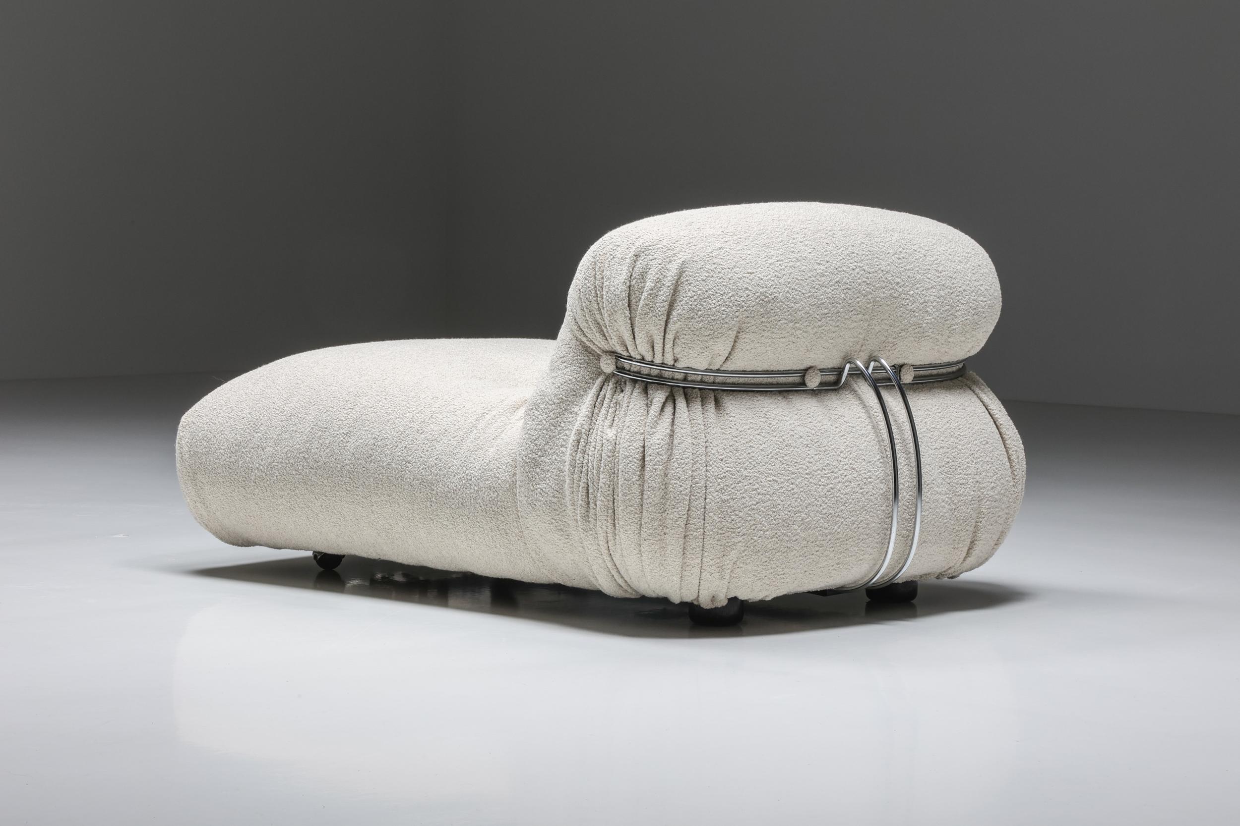 Chaise longue et pouf Soriana en bouclé par Afra et Tobia Scarpa, années 1960 en vente 5