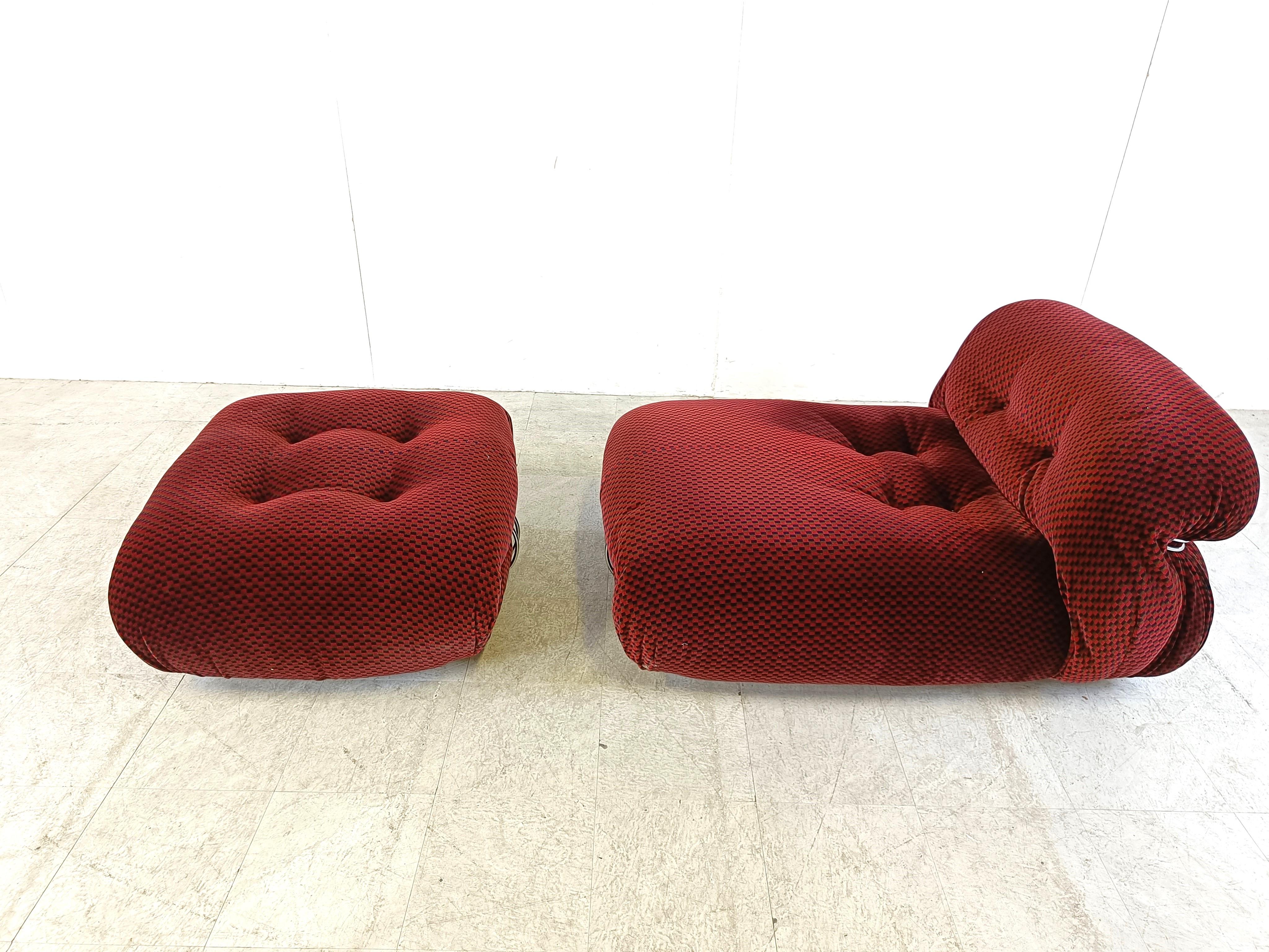Soriana lounge chair with ottoman by Afra & Tobia Scarpa for Cassina, 1970s For Sale 2