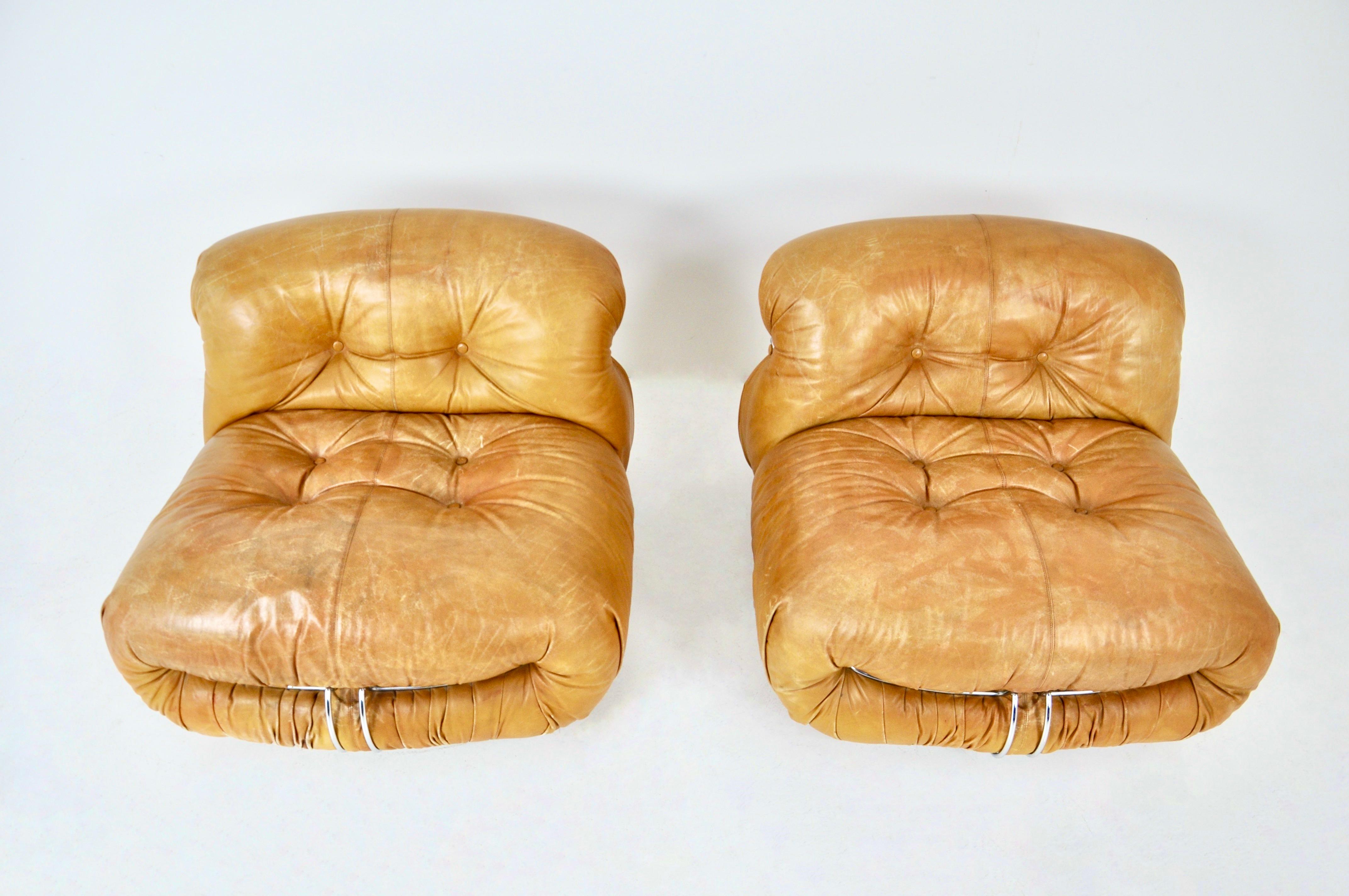 Soriana Lounge Chairs by Afra & Tobia Scarpa for Cassina, 1970s Set of 2 For Sale 3