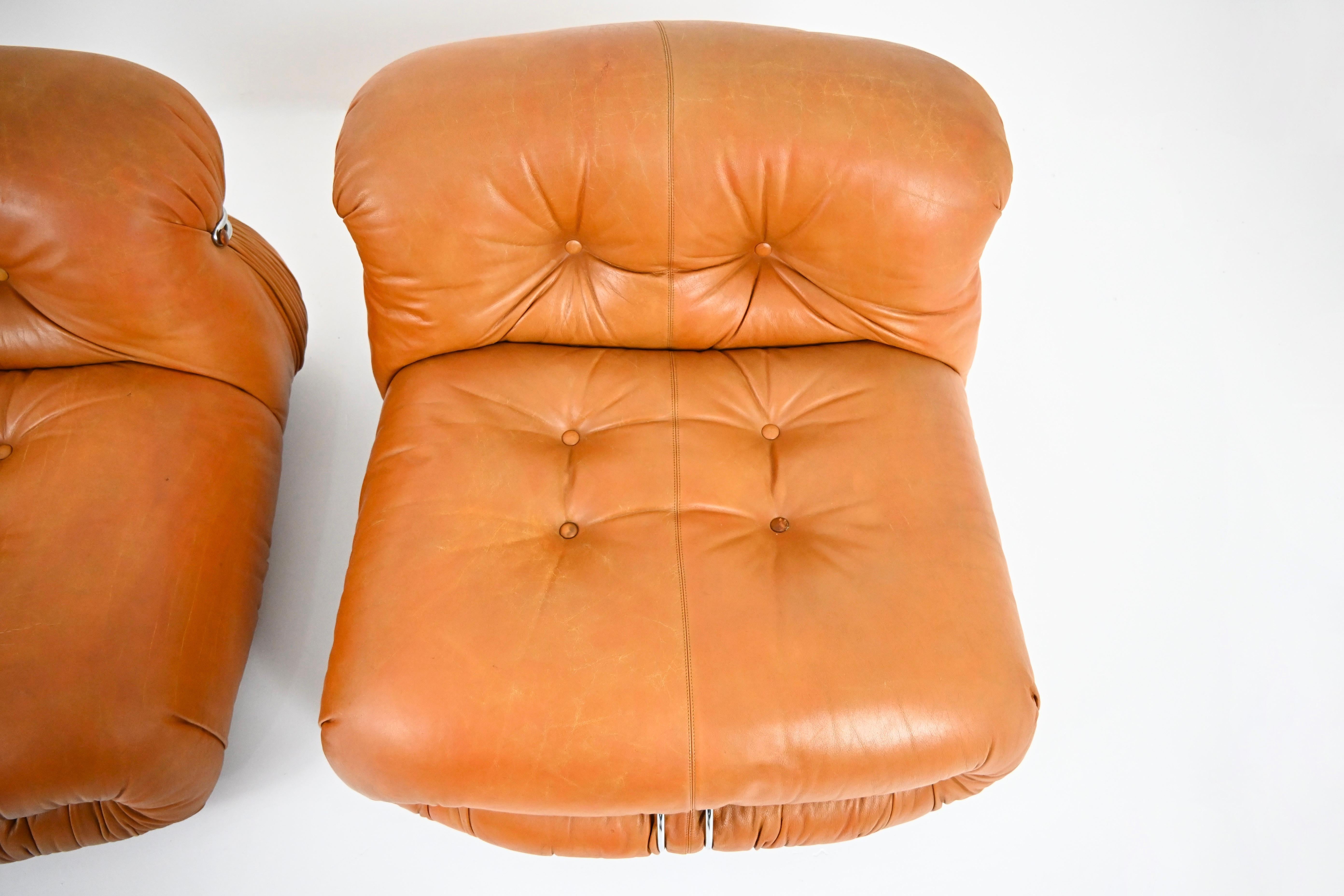Soriana Lounge Chairs by Afra & Tobia Scarpa for Cassina, 1970s, Set of 2 For Sale 3