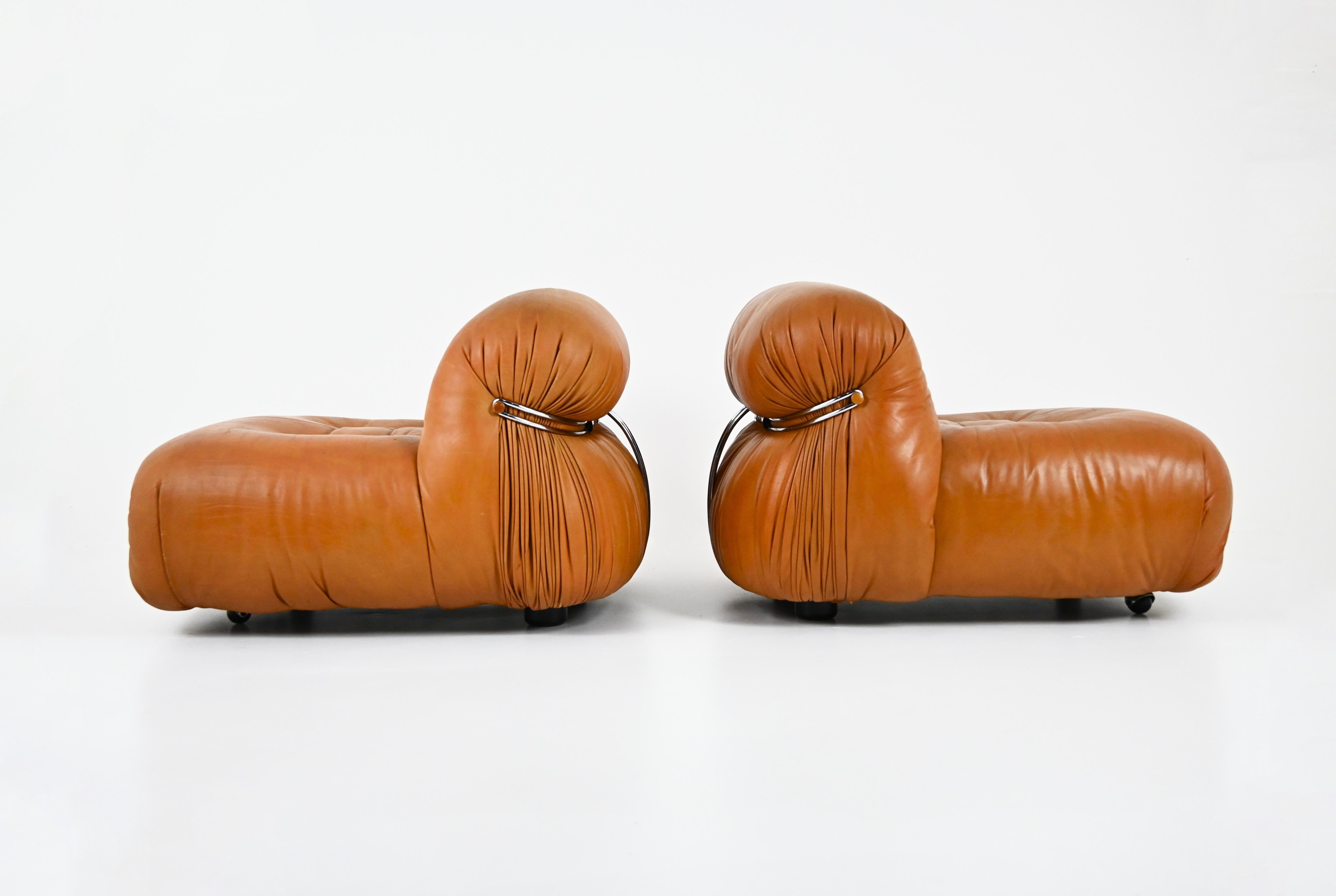 Soriana Lounge Chairs by Afra & Tobia Scarpa for Cassina, 1970s, Set of 2 In Good Condition For Sale In bruxelles, BE