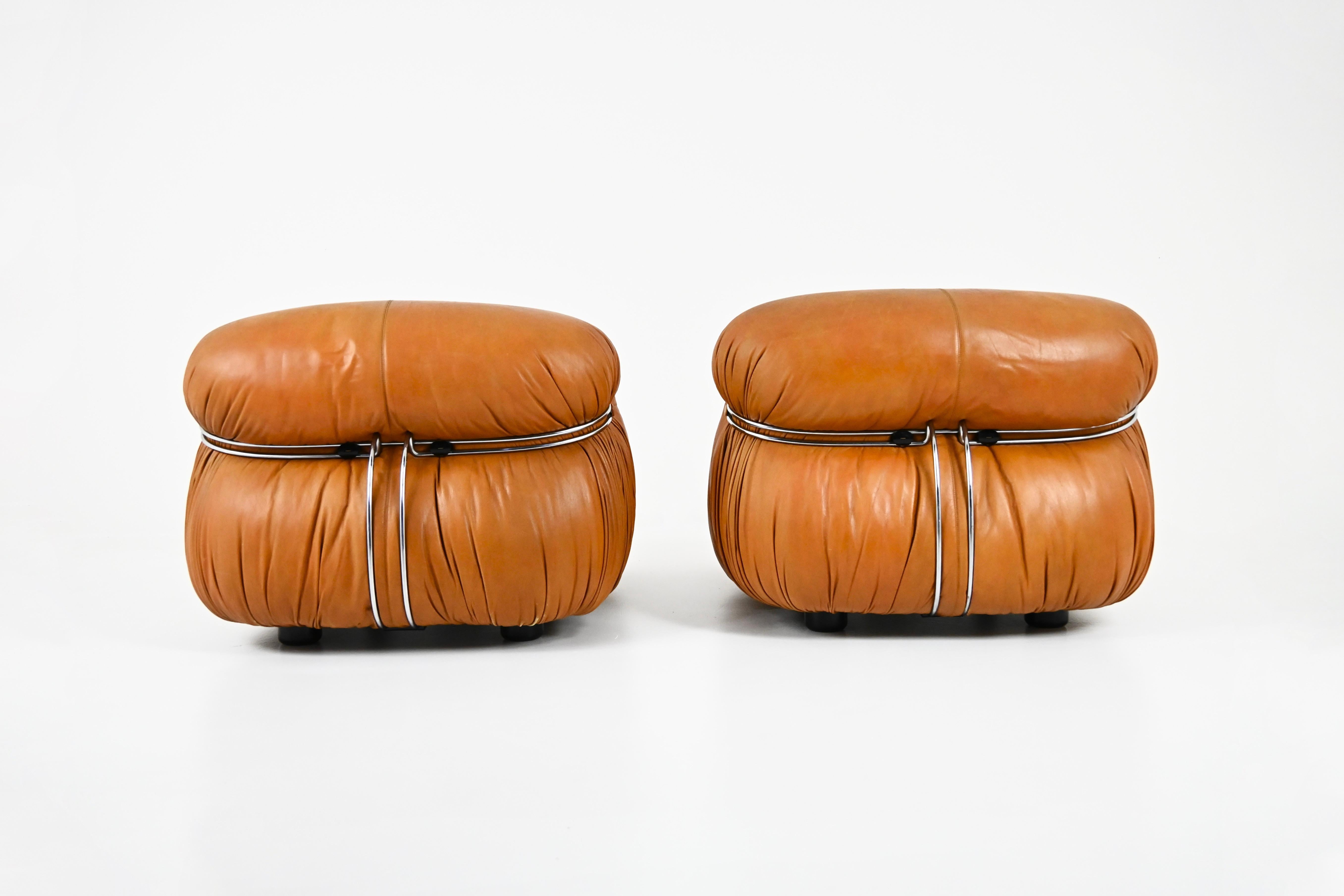 Late 20th Century Soriana Lounge Chairs by Afra & Tobia Scarpa for Cassina, 1970s, Set of 2 For Sale