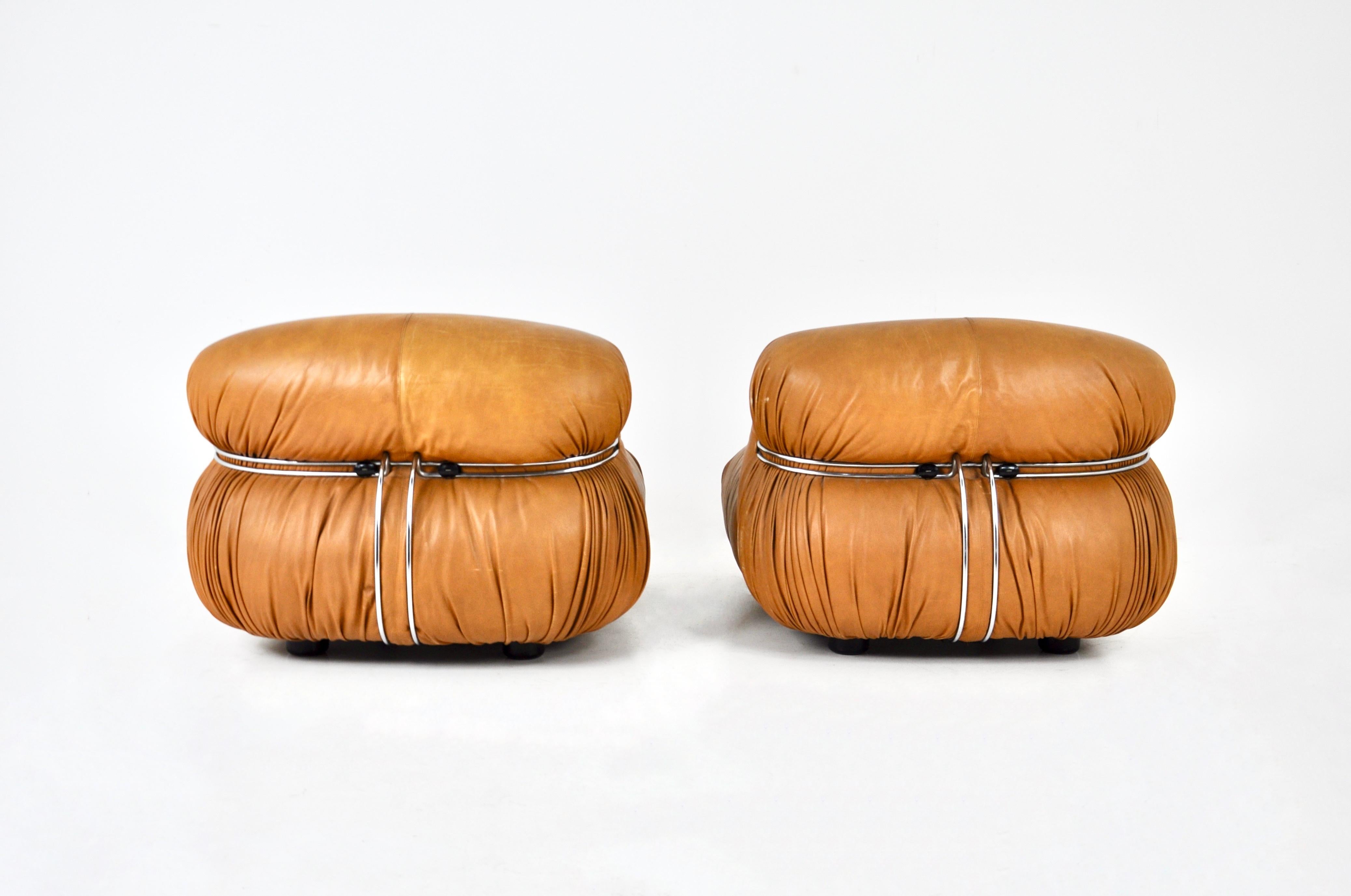 Metal Soriana Lounge Chairs by Afra & Tobia Scarpa for Cassina, 1970s Set of 2 For Sale