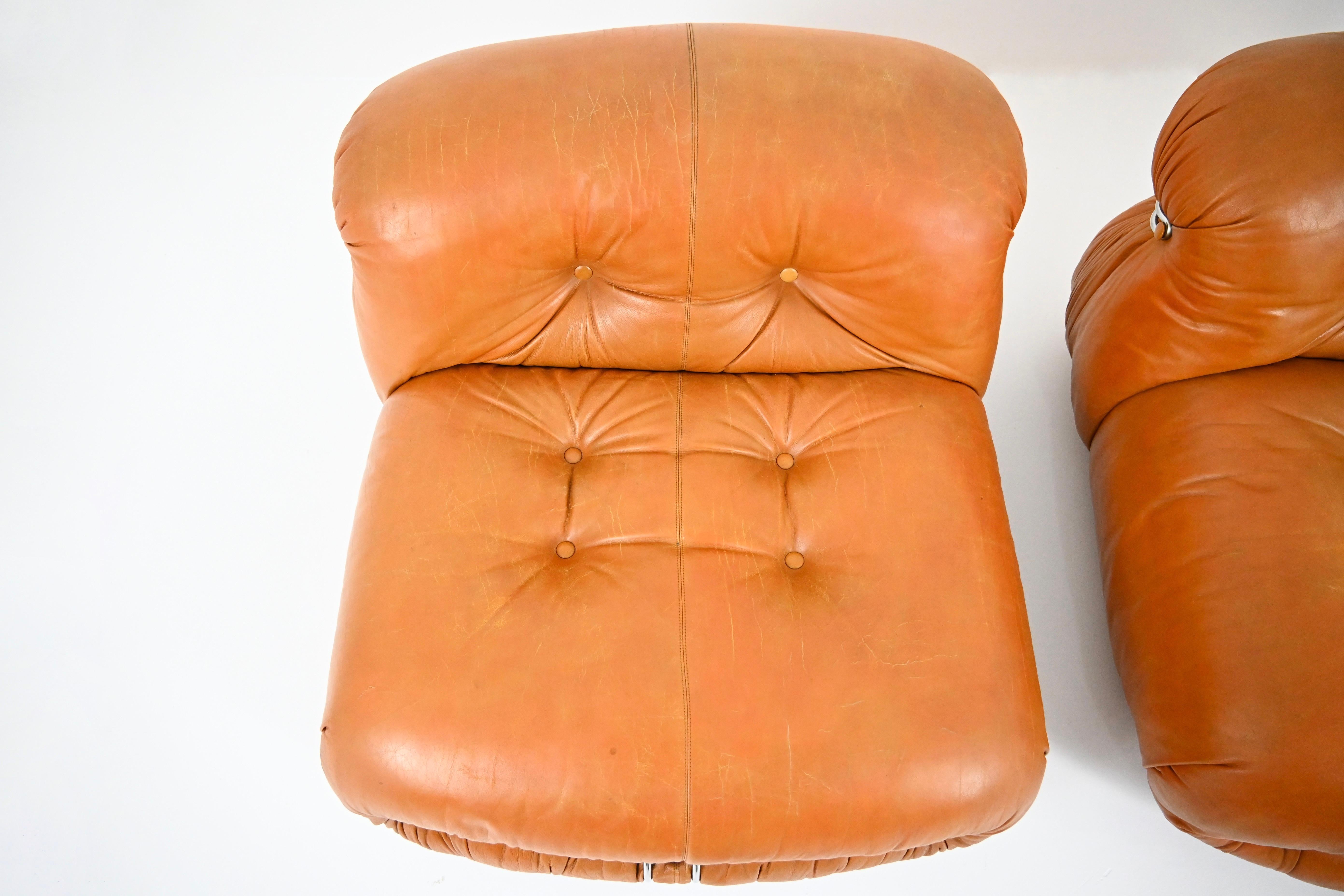 Soriana Lounge Chairs by Afra & Tobia Scarpa for Cassina, 1970s, Set of 2 For Sale 2