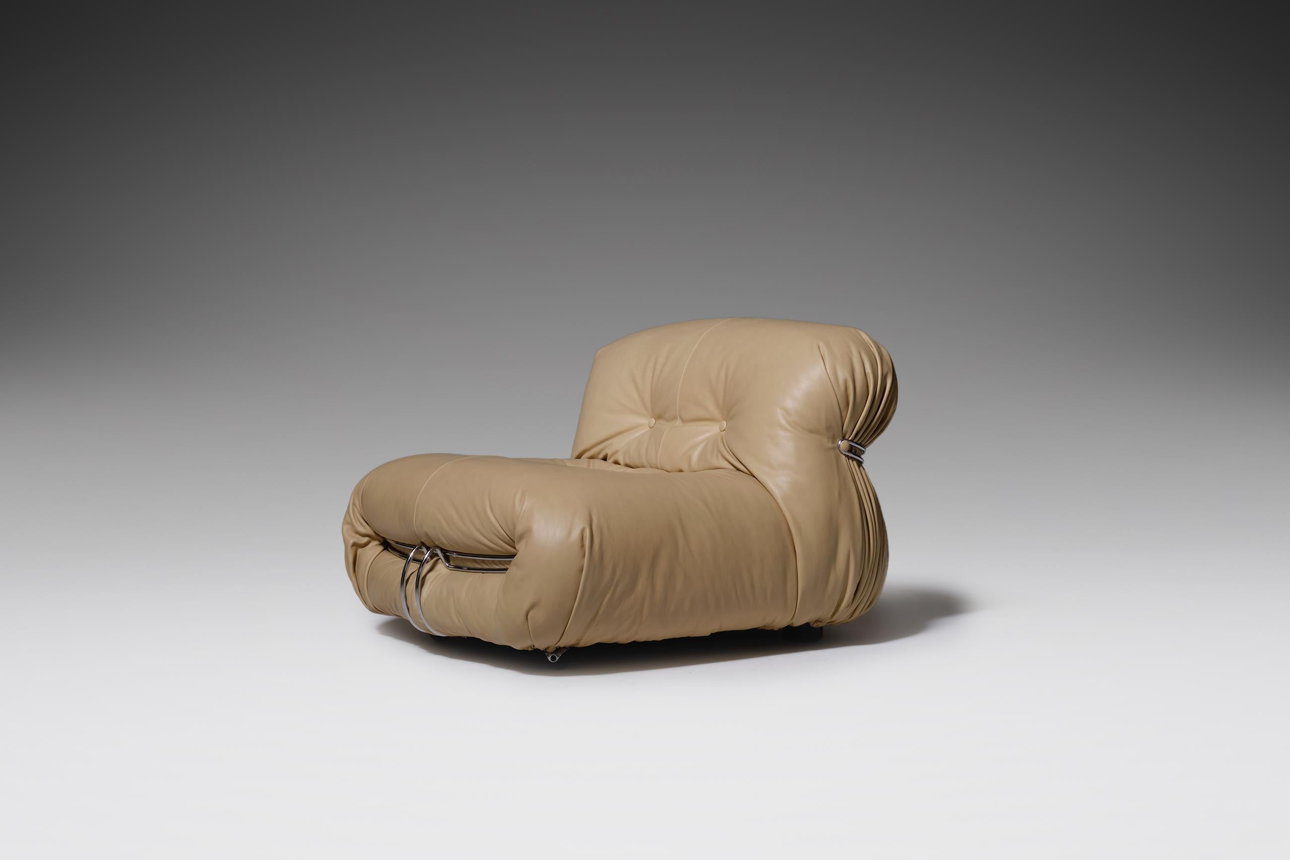 Soriana Lounge Chairs by Afra & Tobia Scarpa for Cassina, Italy, 1969 In Good Condition In Rotterdam, ZH