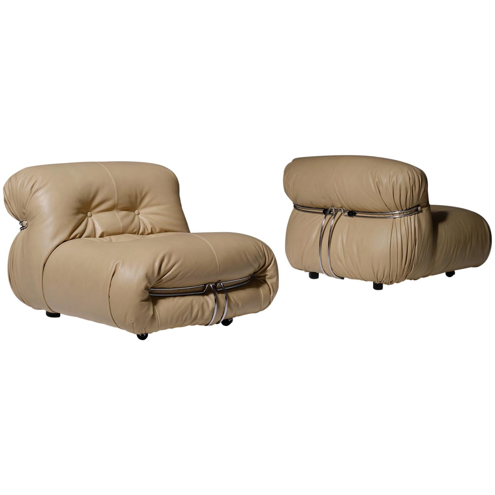 Soriana Lounge Chairs by Afra and Tobia Scarpa for Cassina Italy 1969