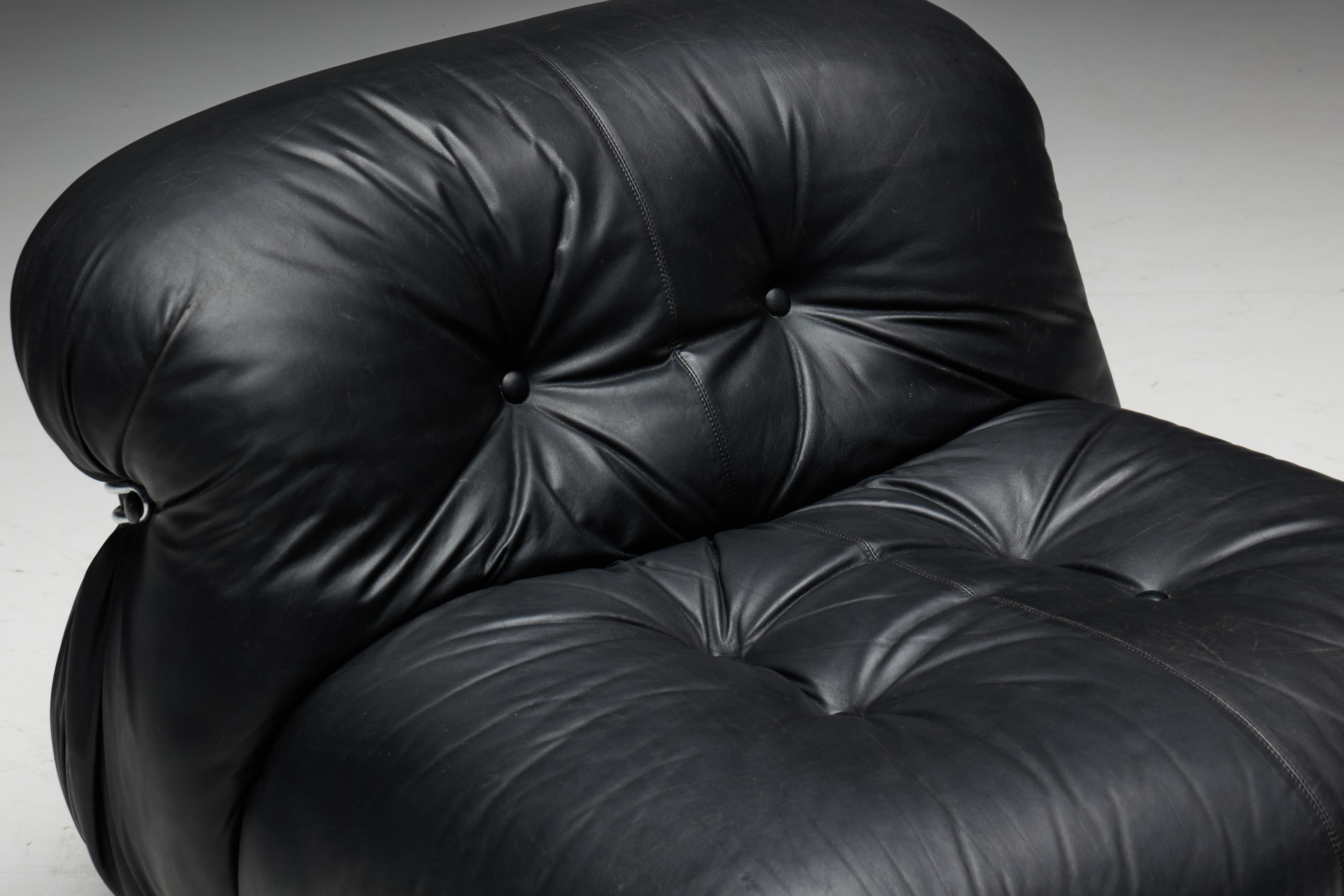 Italian Soriana Lounge Chairs by Afra & Tobia Scarpa for Cassina, Italy, 1970s For Sale