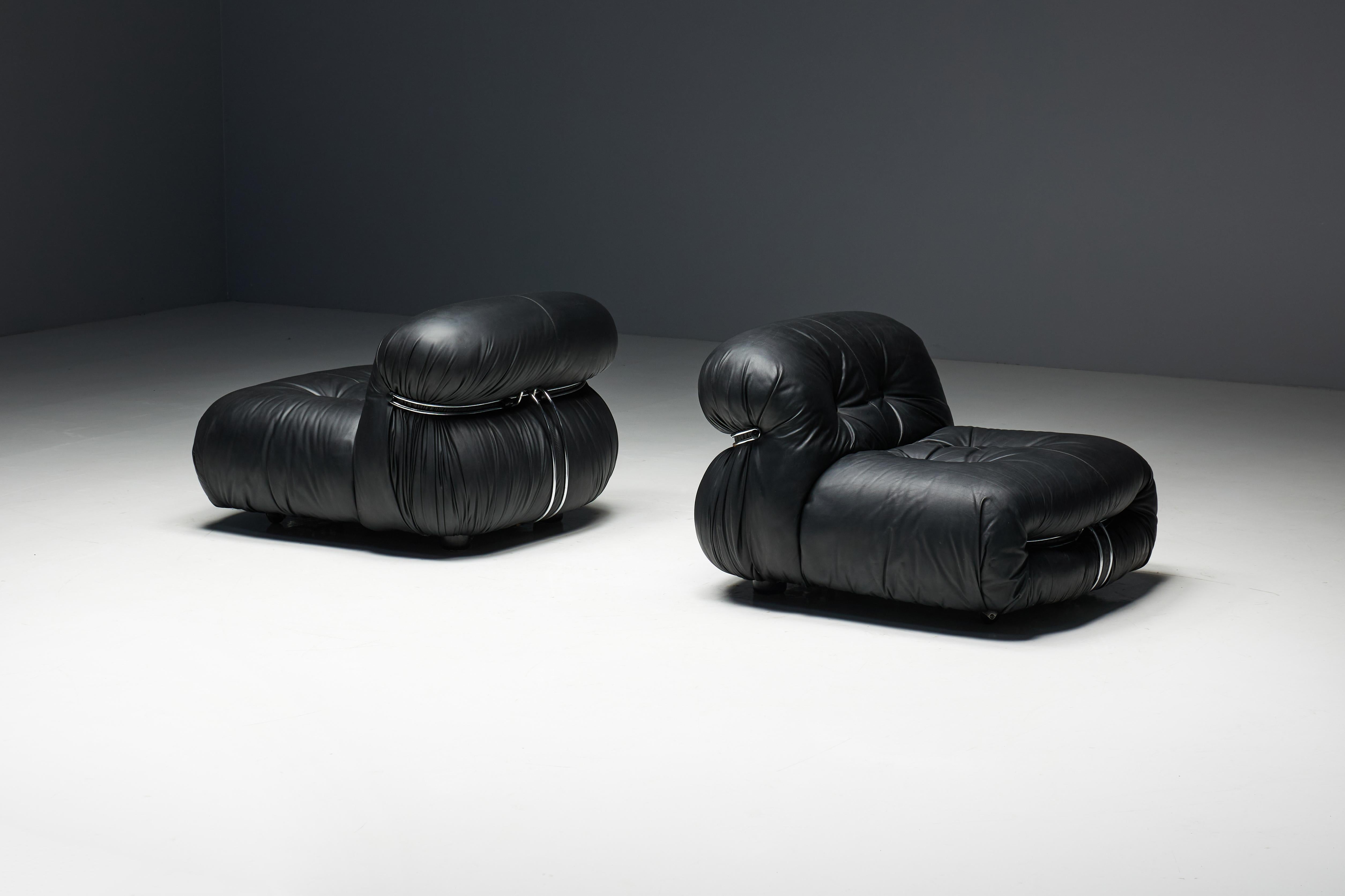Late 20th Century Soriana Lounge Chairs by Afra & Tobia Scarpa for Cassina, Italy, 1970s For Sale