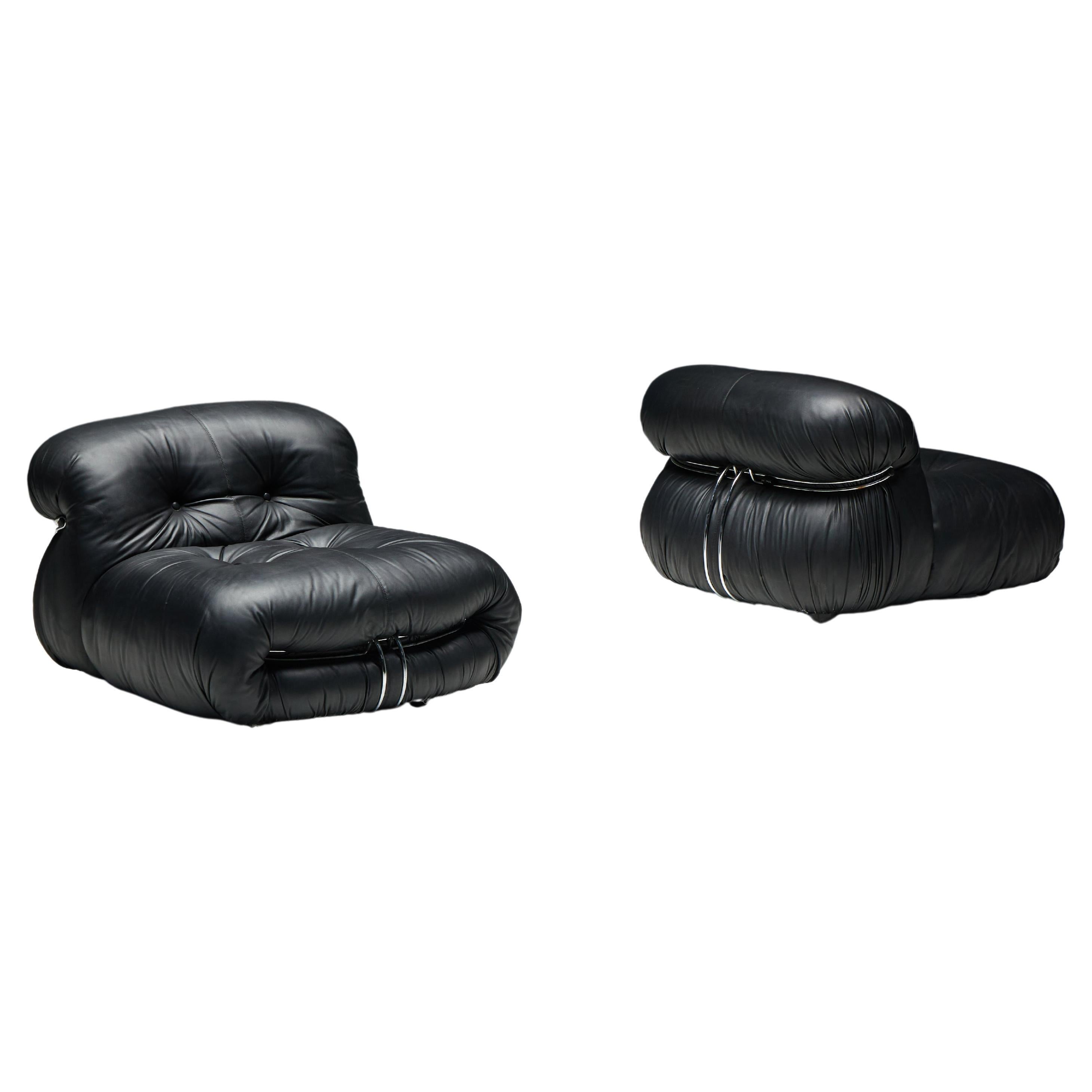 Soriana Lounge Chairs by Afra & Tobia Scarpa for Cassina, Italy, 1970s