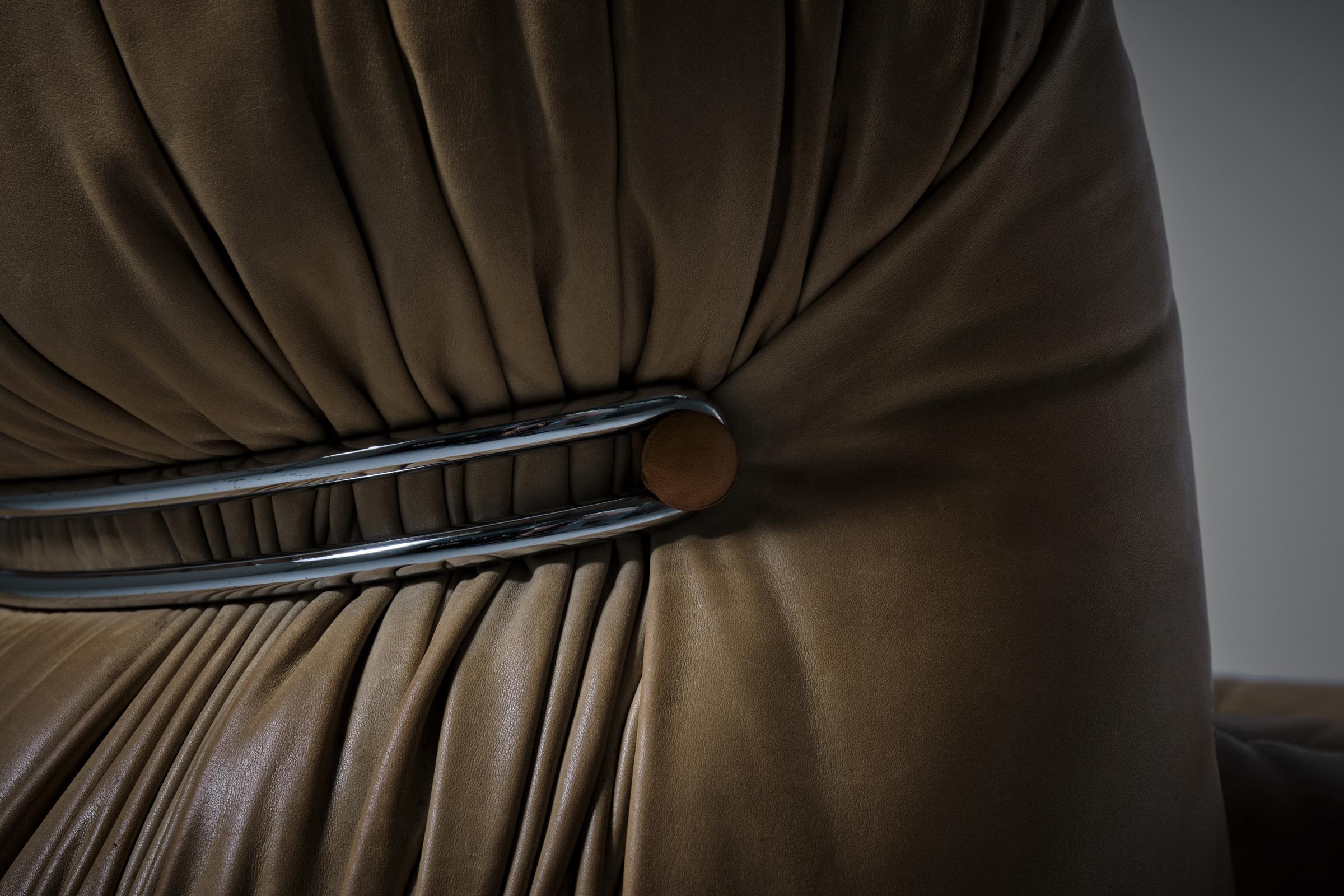 Soriana Lounge Chairs by Afra & Tobia Scarpa in Original Leather, Italy, 1969 1
