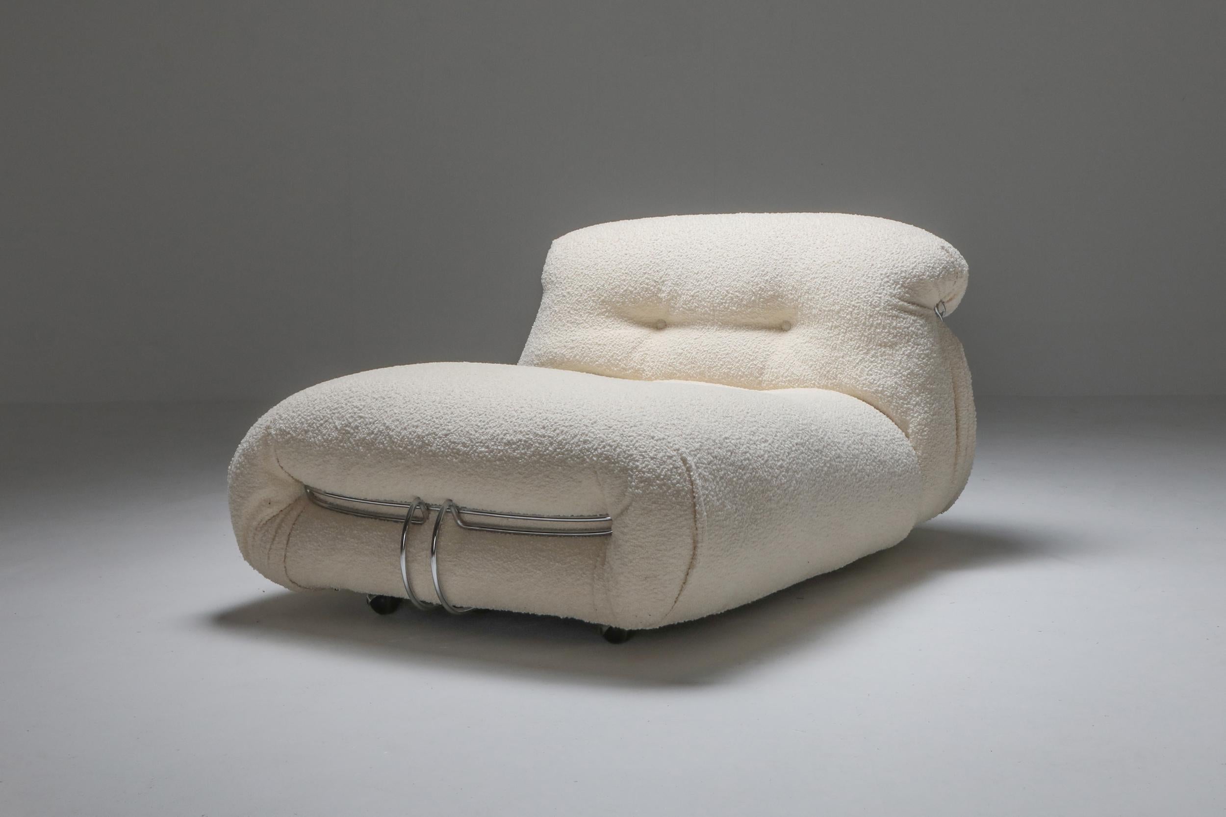 Soriana Lounge Chair & Ottoman in Bouclé by Afra & Tobia Scarpa, 1969 1