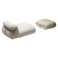 Soriana Lounge lounge chair & Ottoman in Bouclé by Afra & Tobia Scarpa, 1969