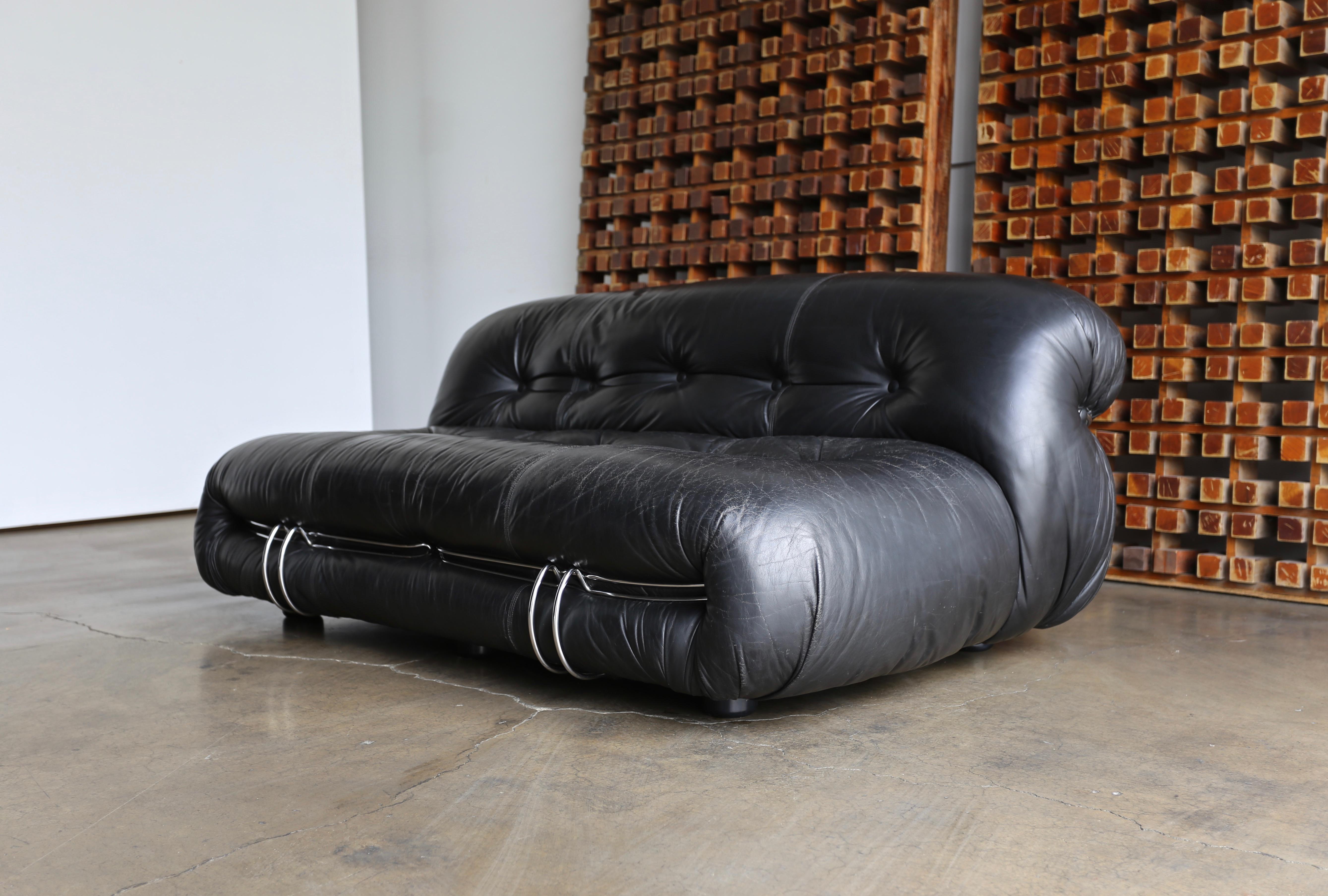 Steel Soriana Settee by Afra & Tobia Scarpa for Cassina