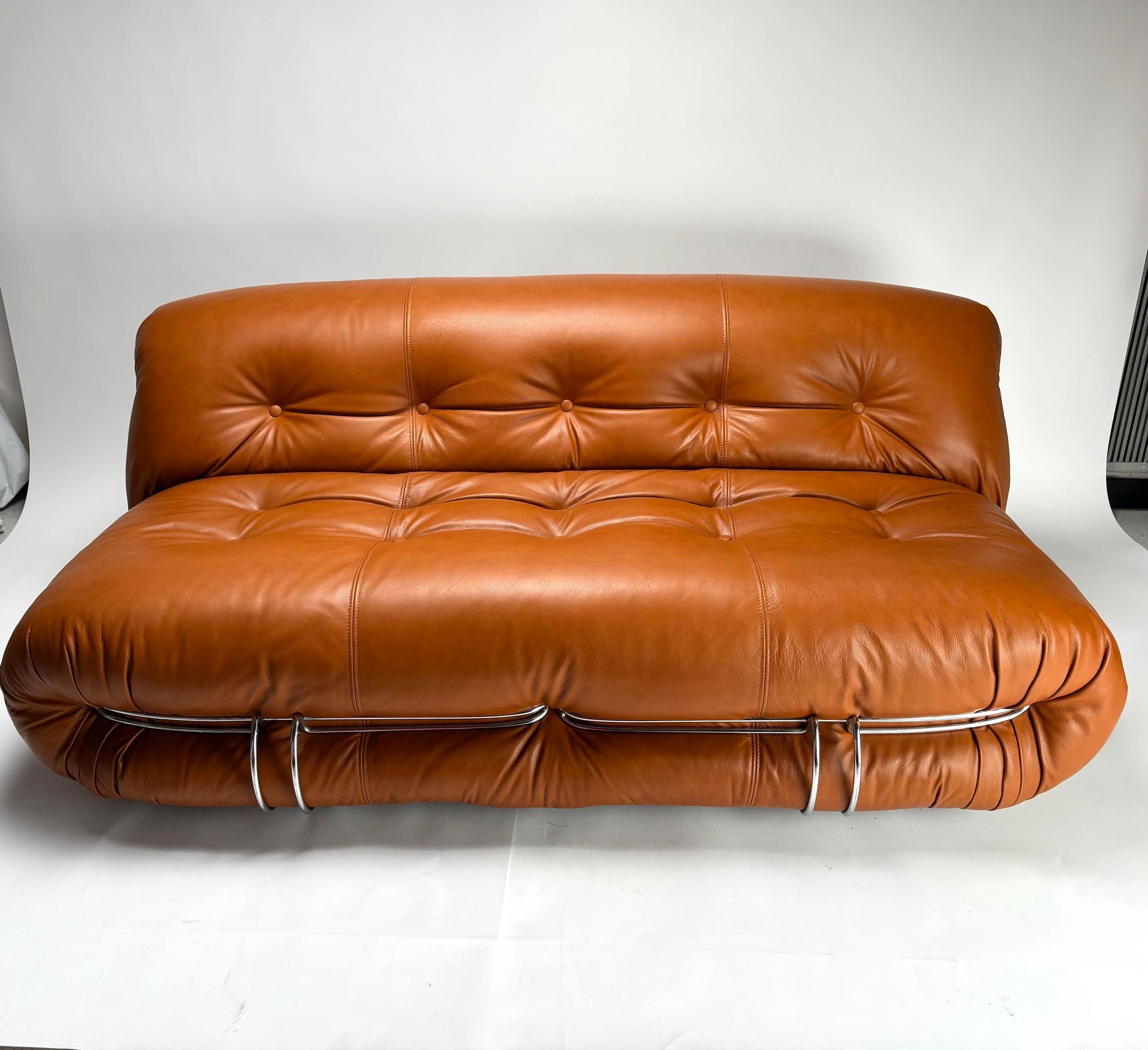 Acier Canapé Soriana, par Afra & Tobia Scarpa, Cassina, Italie, 1970 en vente