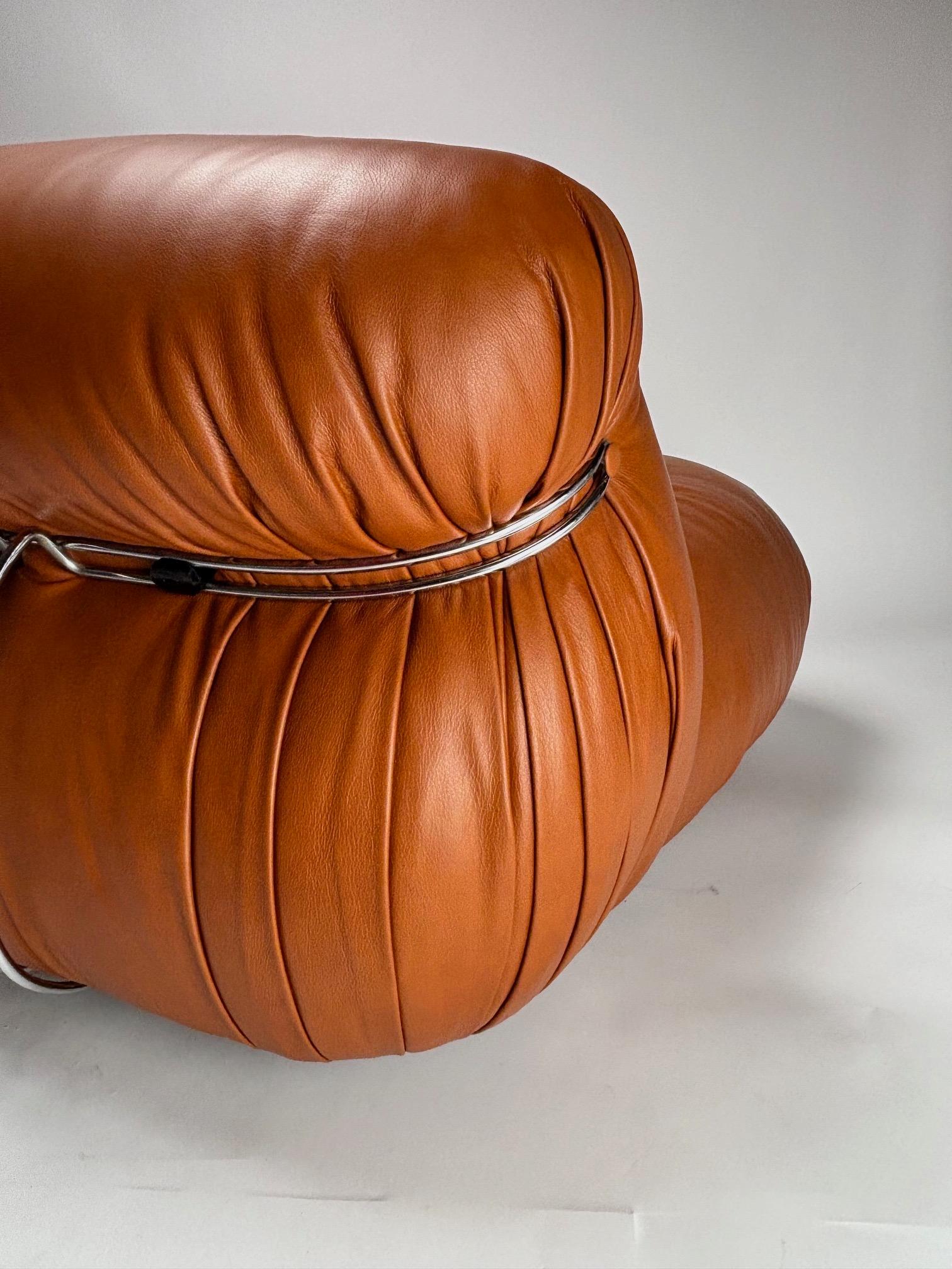 Acier Canapé Soriana, par Afra & Tobia Scarpa, Cassina, Italie, 1970 en vente